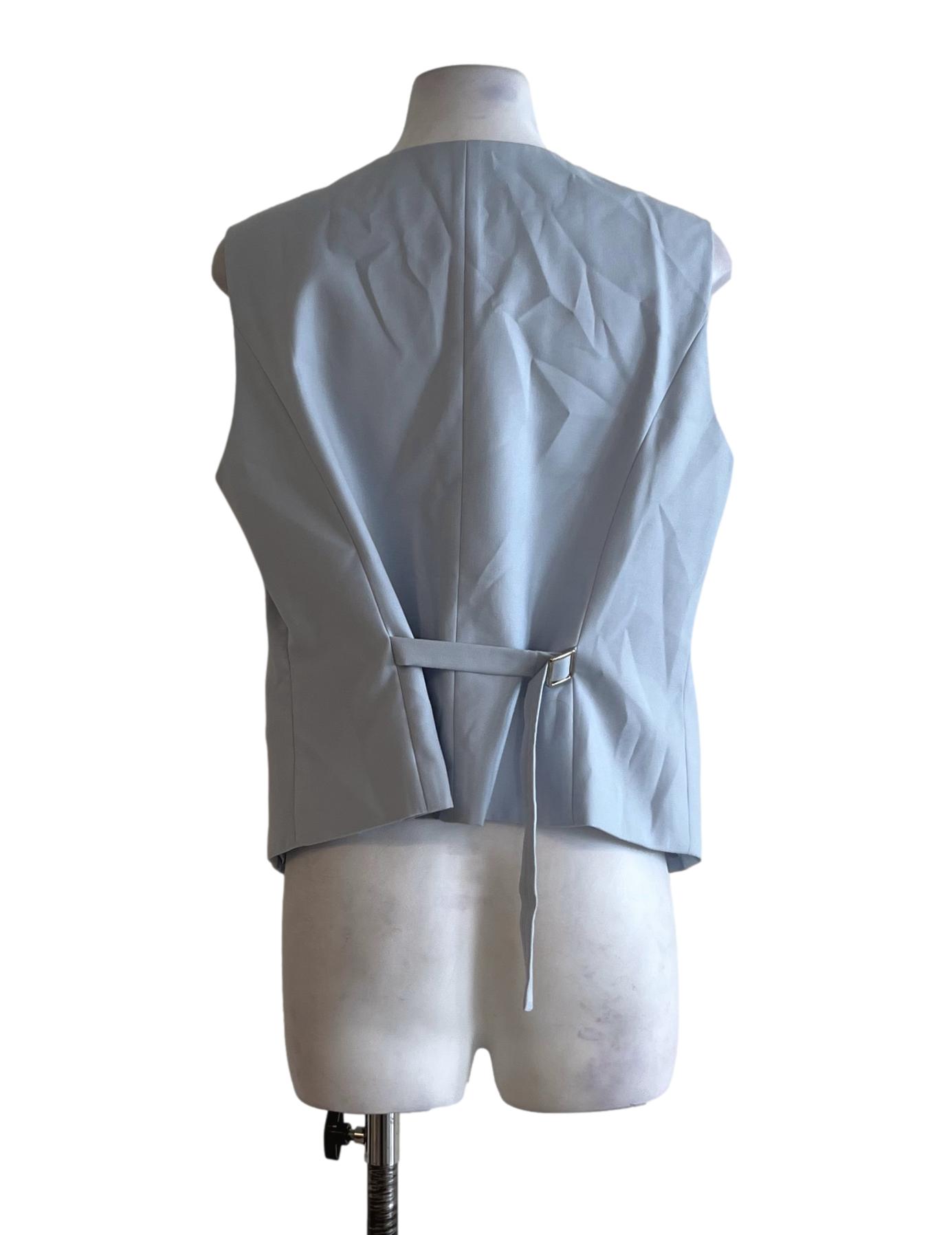 Sky Blue V-Neckline Vest