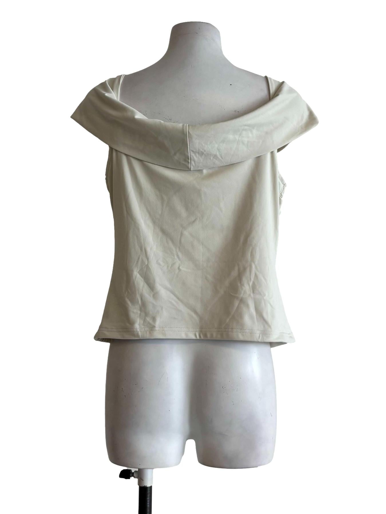 Rice White Front Twist Top