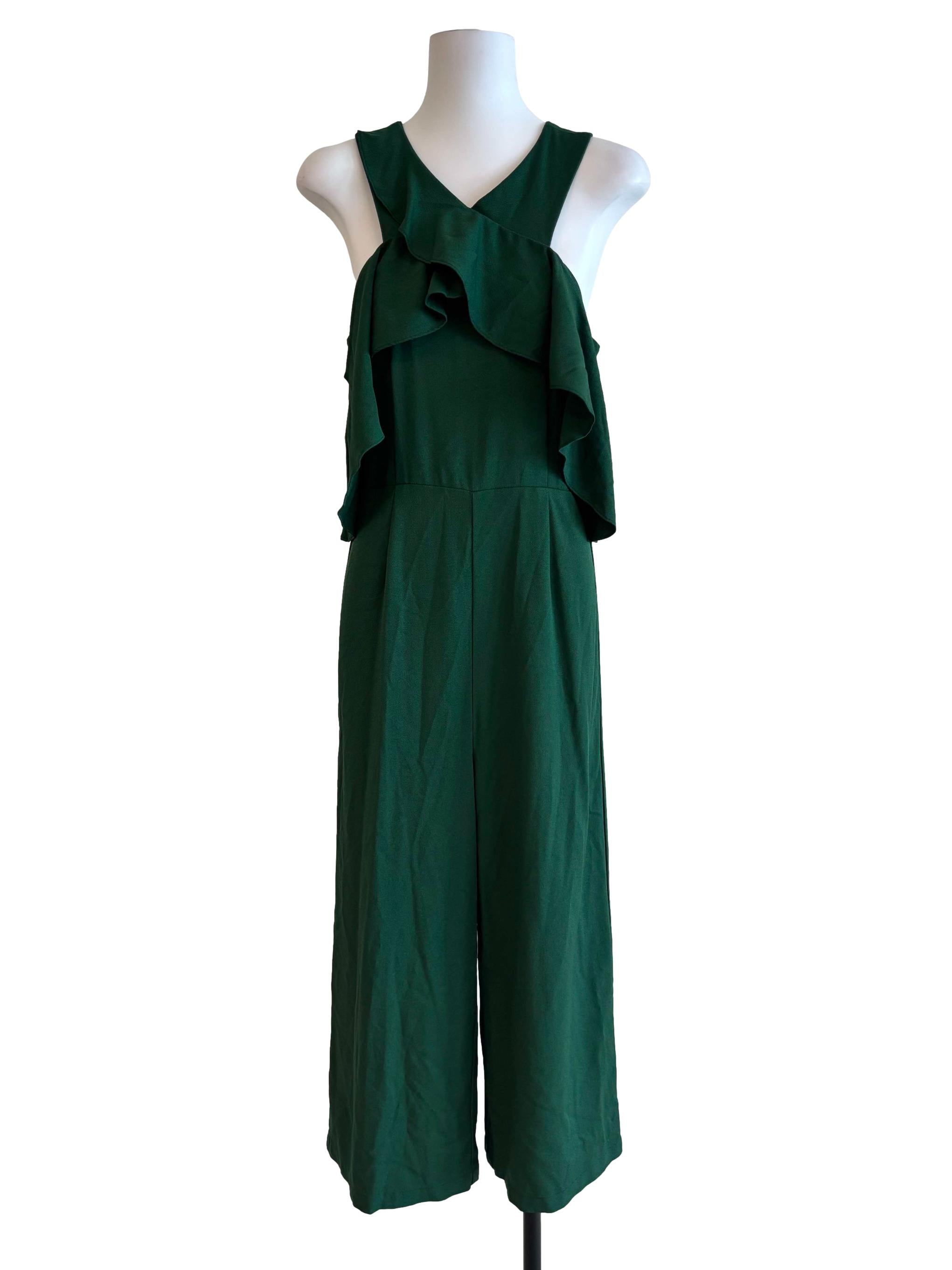 Forest Green Ruffle Jumpsuit