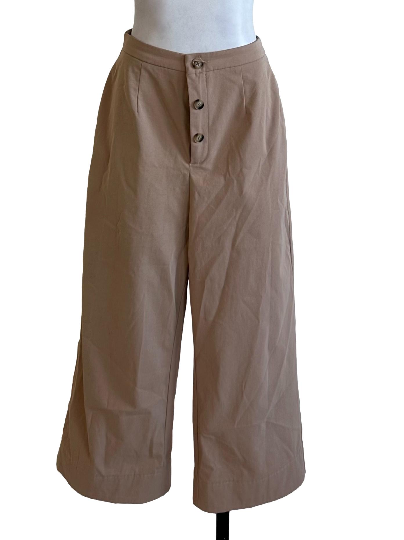Khaki Brown Button Long Pants TCL