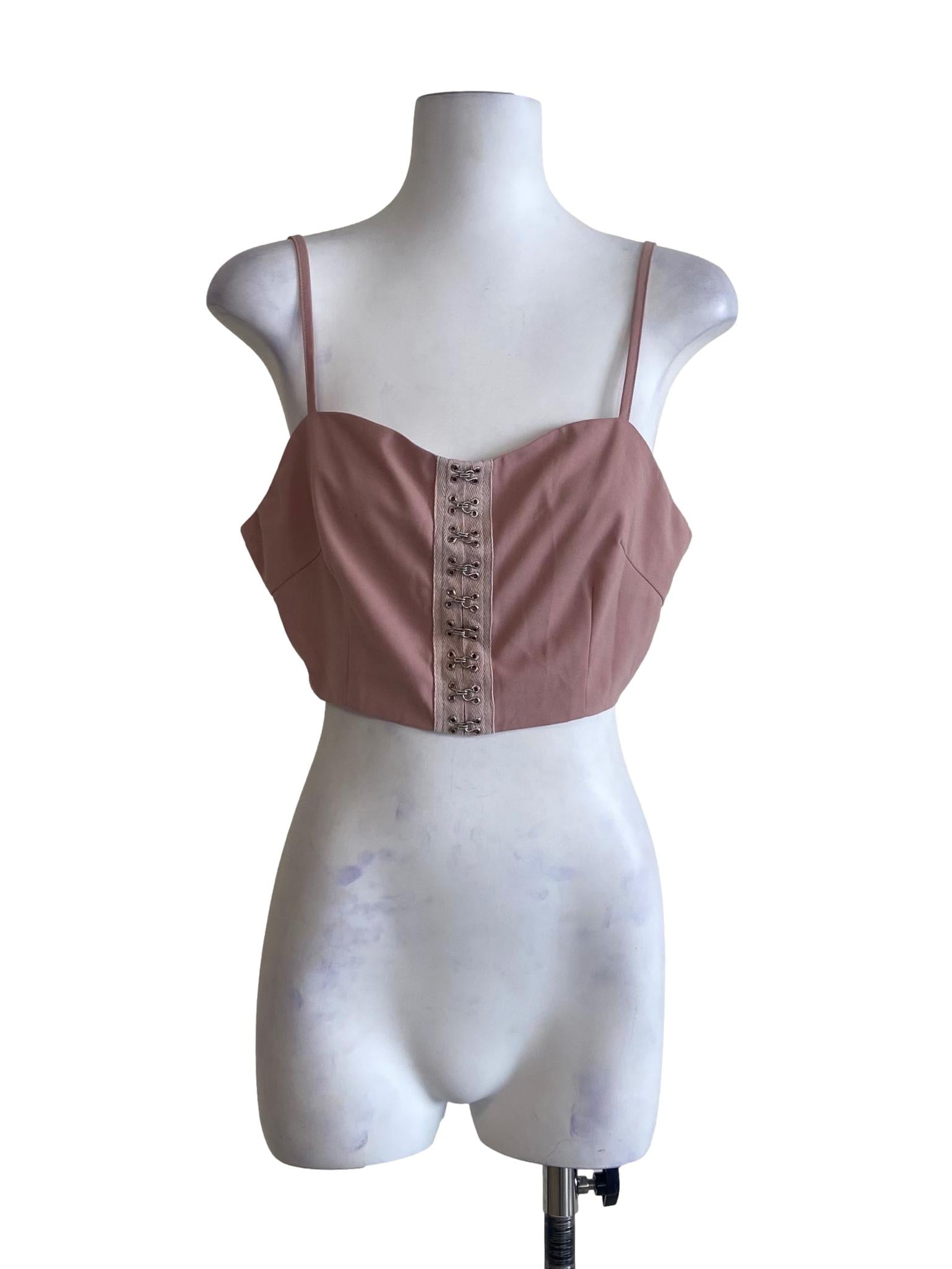 Coconut Beige Spaghetti Strap Crop Top