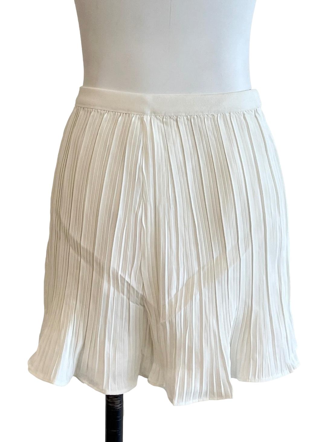 Cream White Textured Skorts