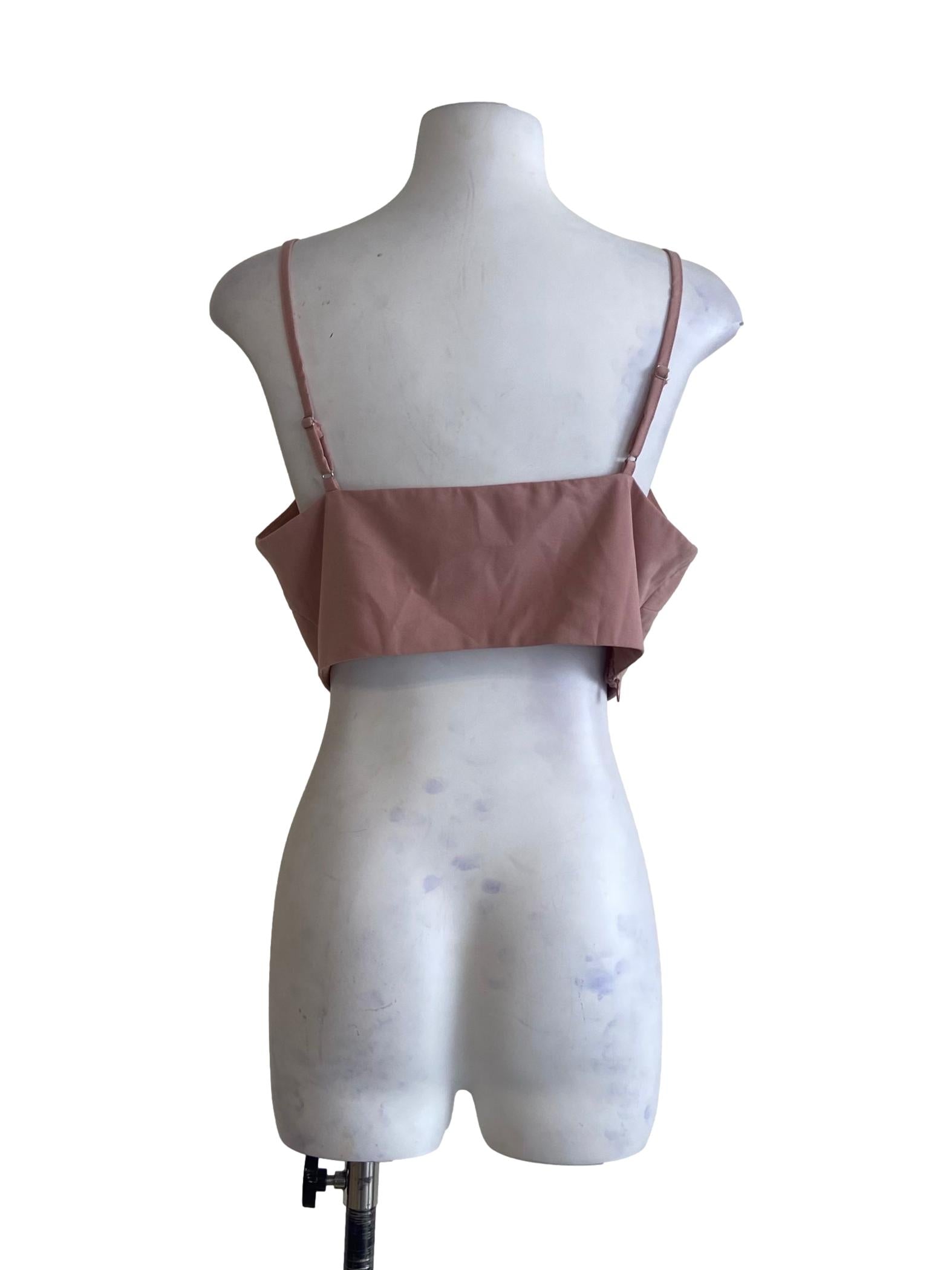 Coconut Beige Spaghetti Strap Crop Top