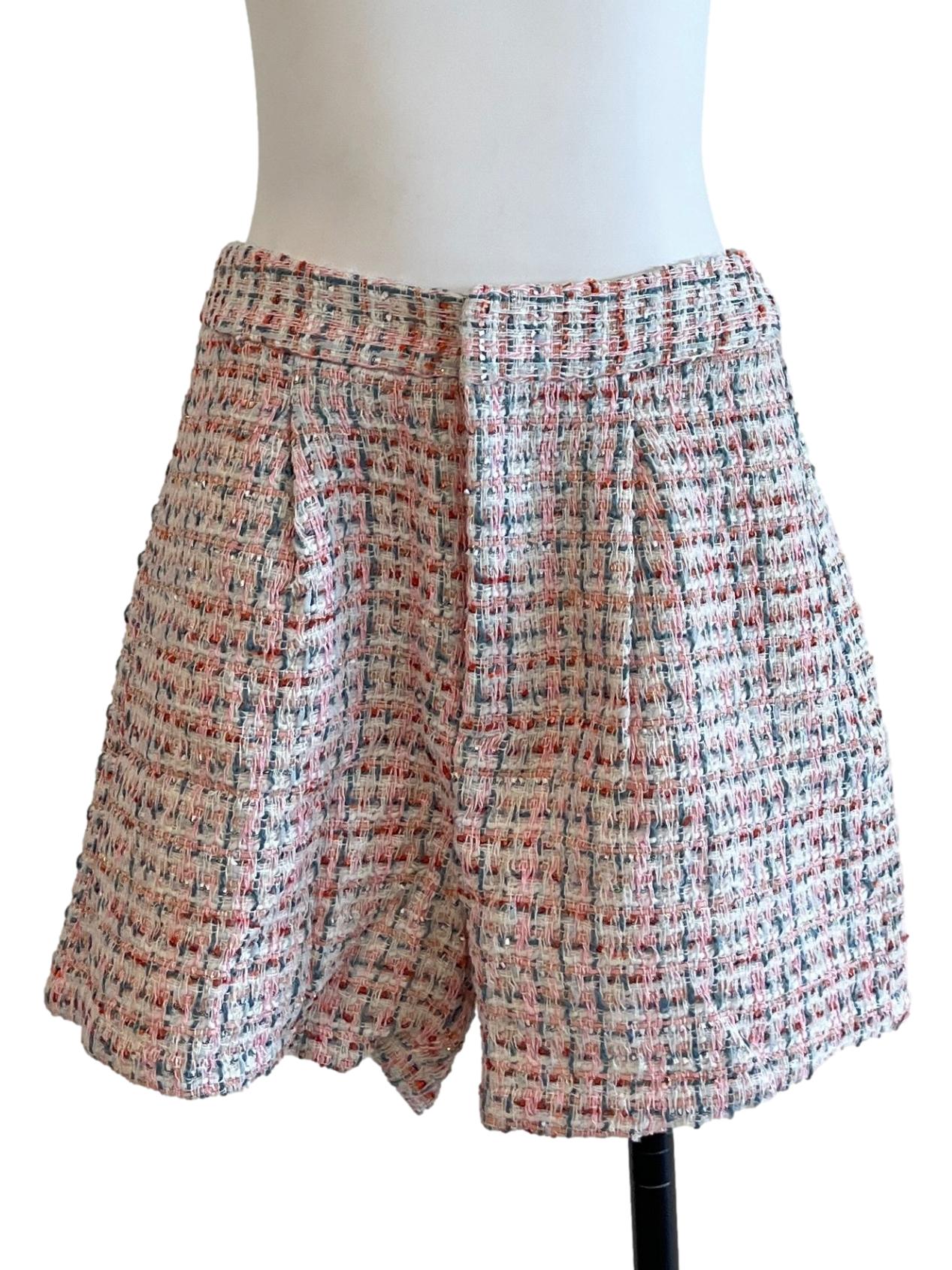 Rose Pink Tweed Shorts