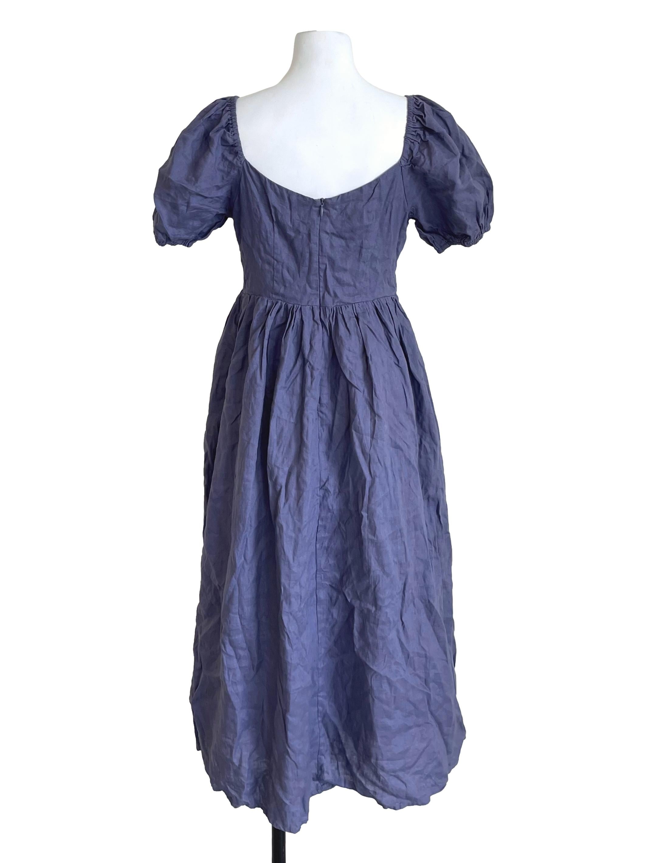 Porpoise Puff Sleeves Bouffant Dress TEM