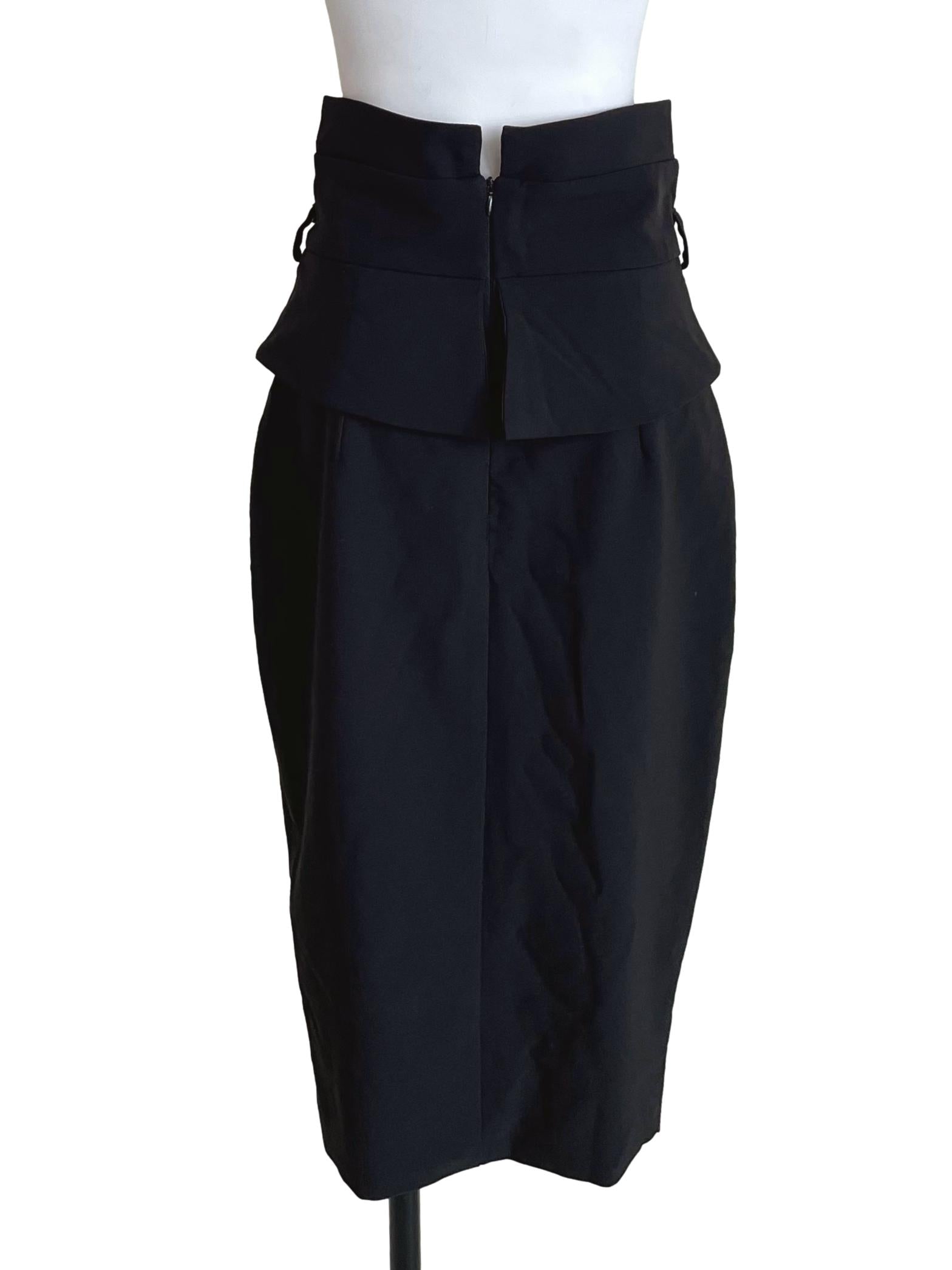 Black Overlay Tulip Skirt