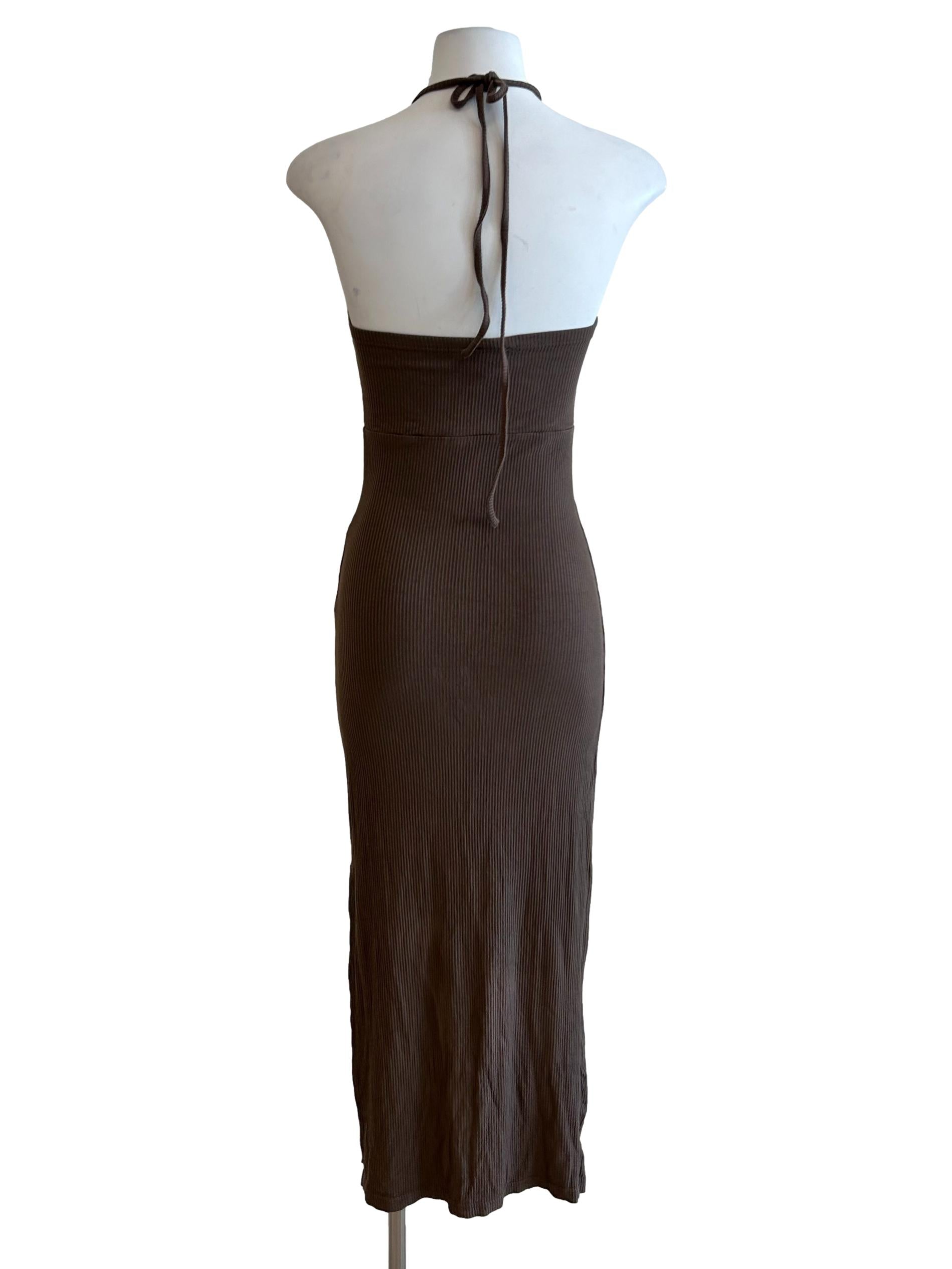 Mocha Brown Ribbed Bodycon