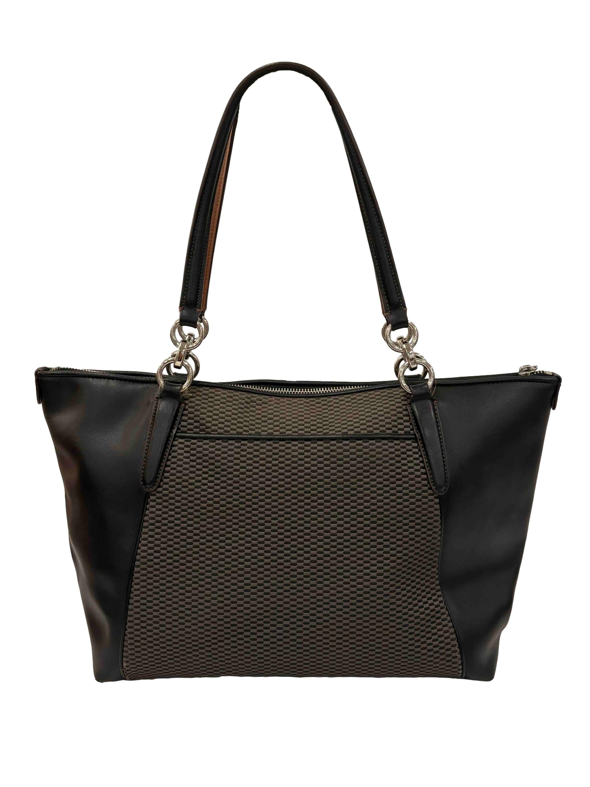 Black Jacquard Ava Tote Bag