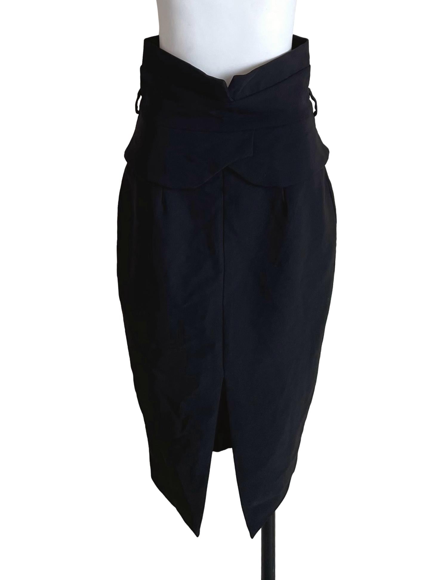 Black Overlay Tulip Skirt