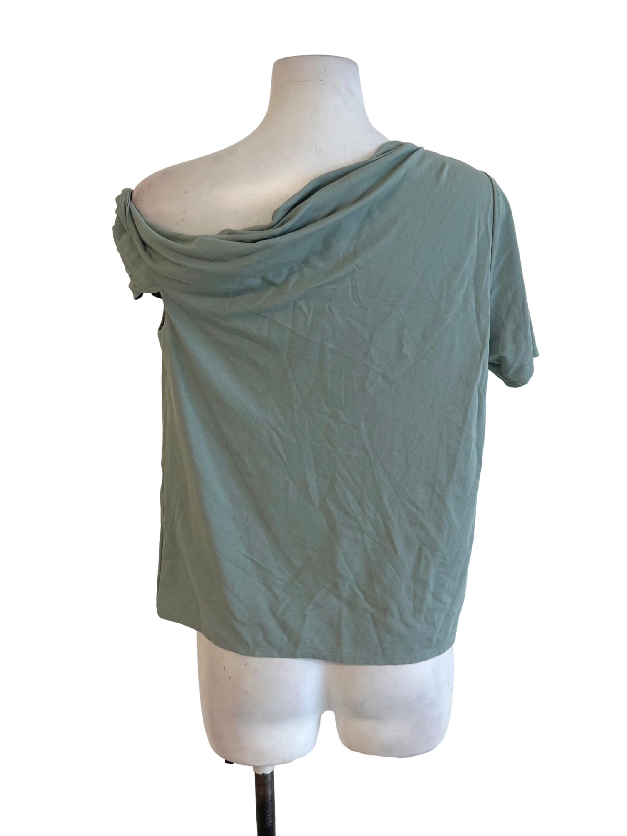 Dusty Green Cowl Asymmetric Top LB