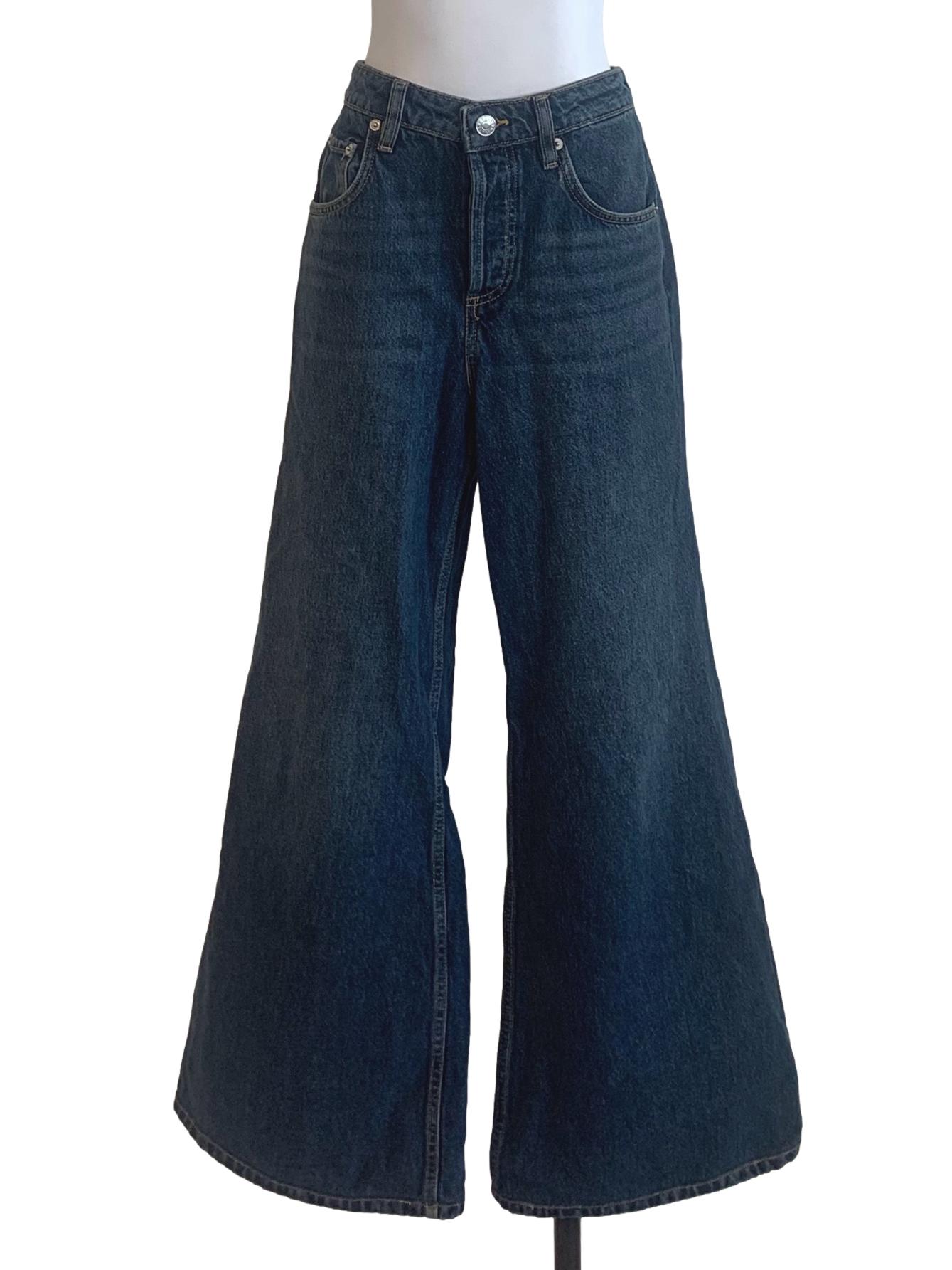 Denim Blue Wide Leg Jeans