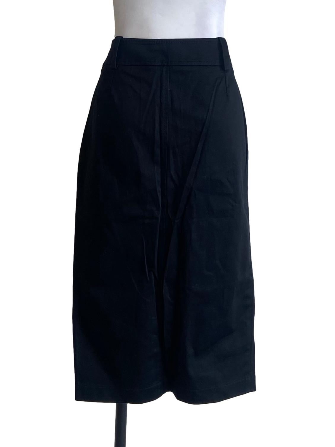 Black Button Down Draped Skirt