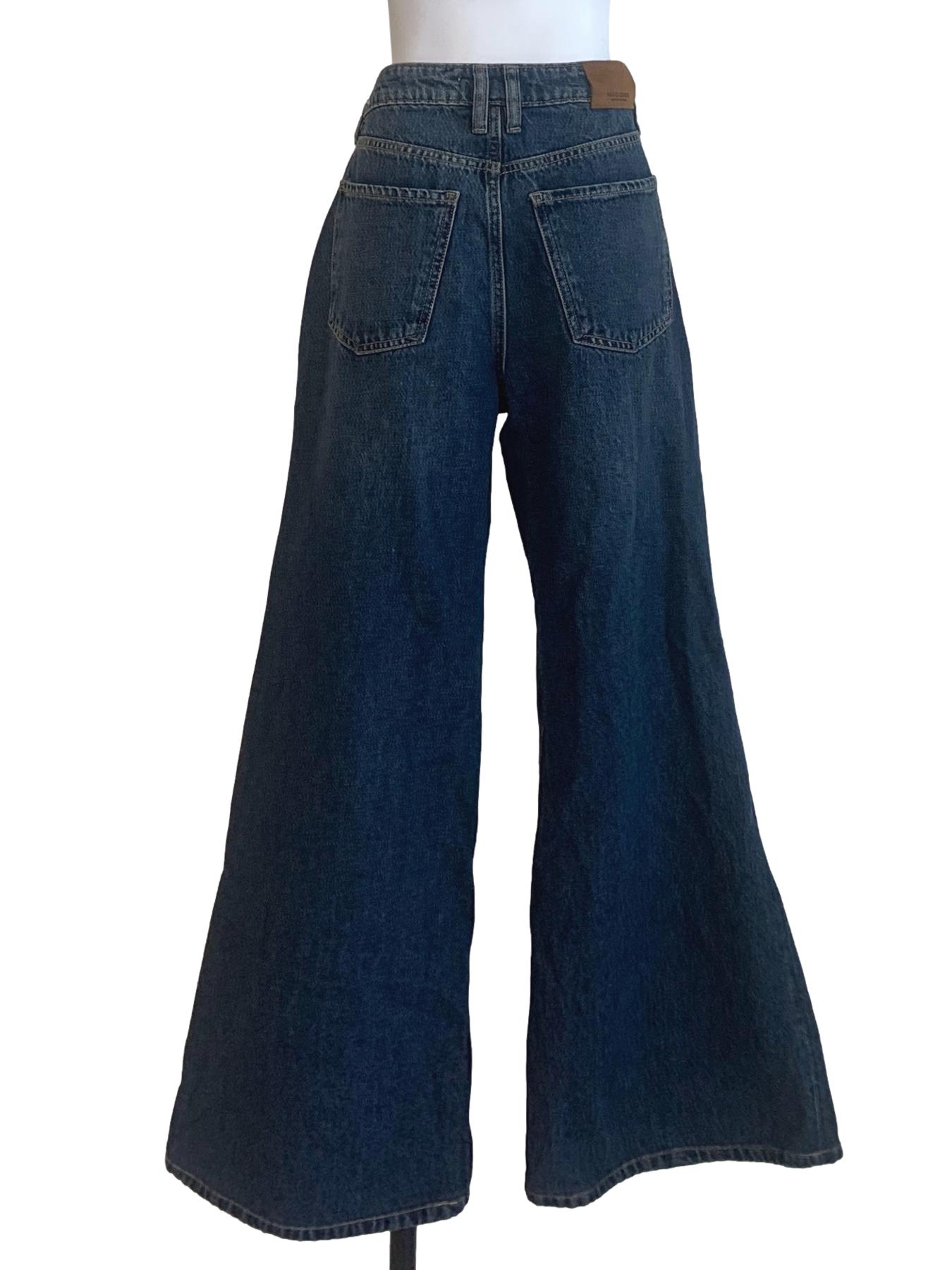 Denim Blue Wide Leg Jeans