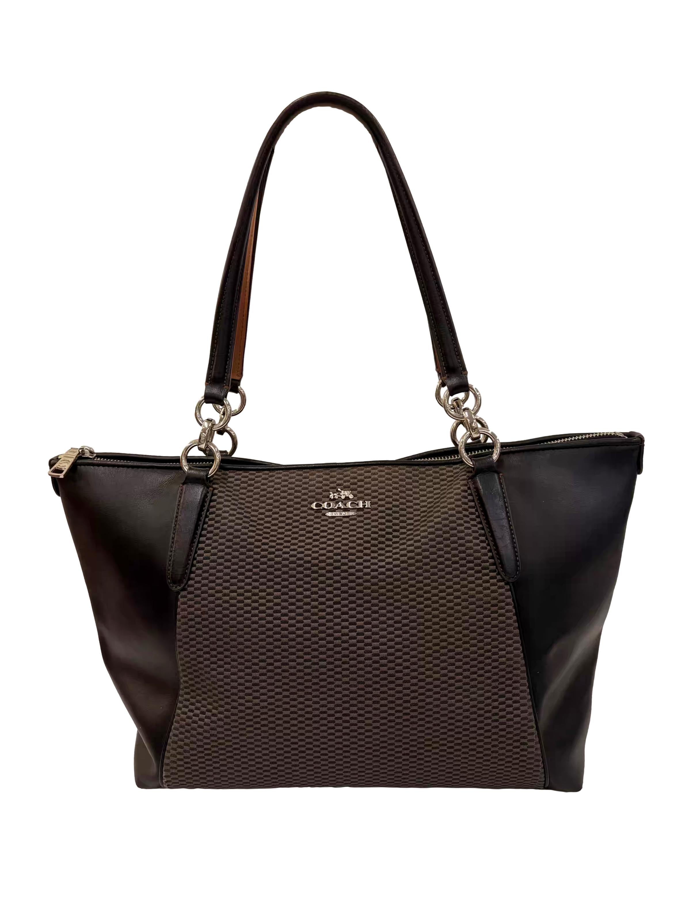 Black Jacquard Ava Tote Bag