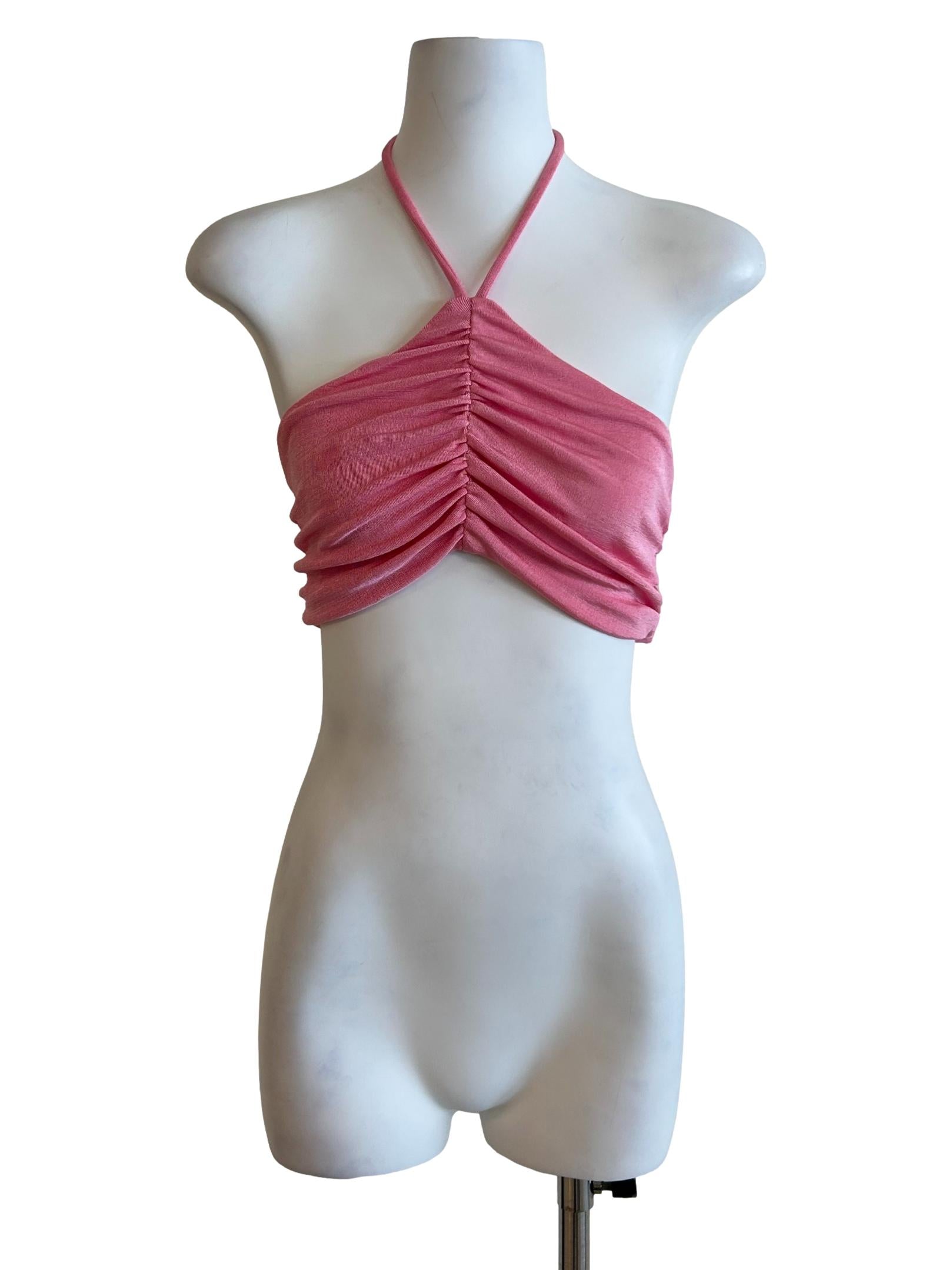 Hot Pink Halter Crop Top
