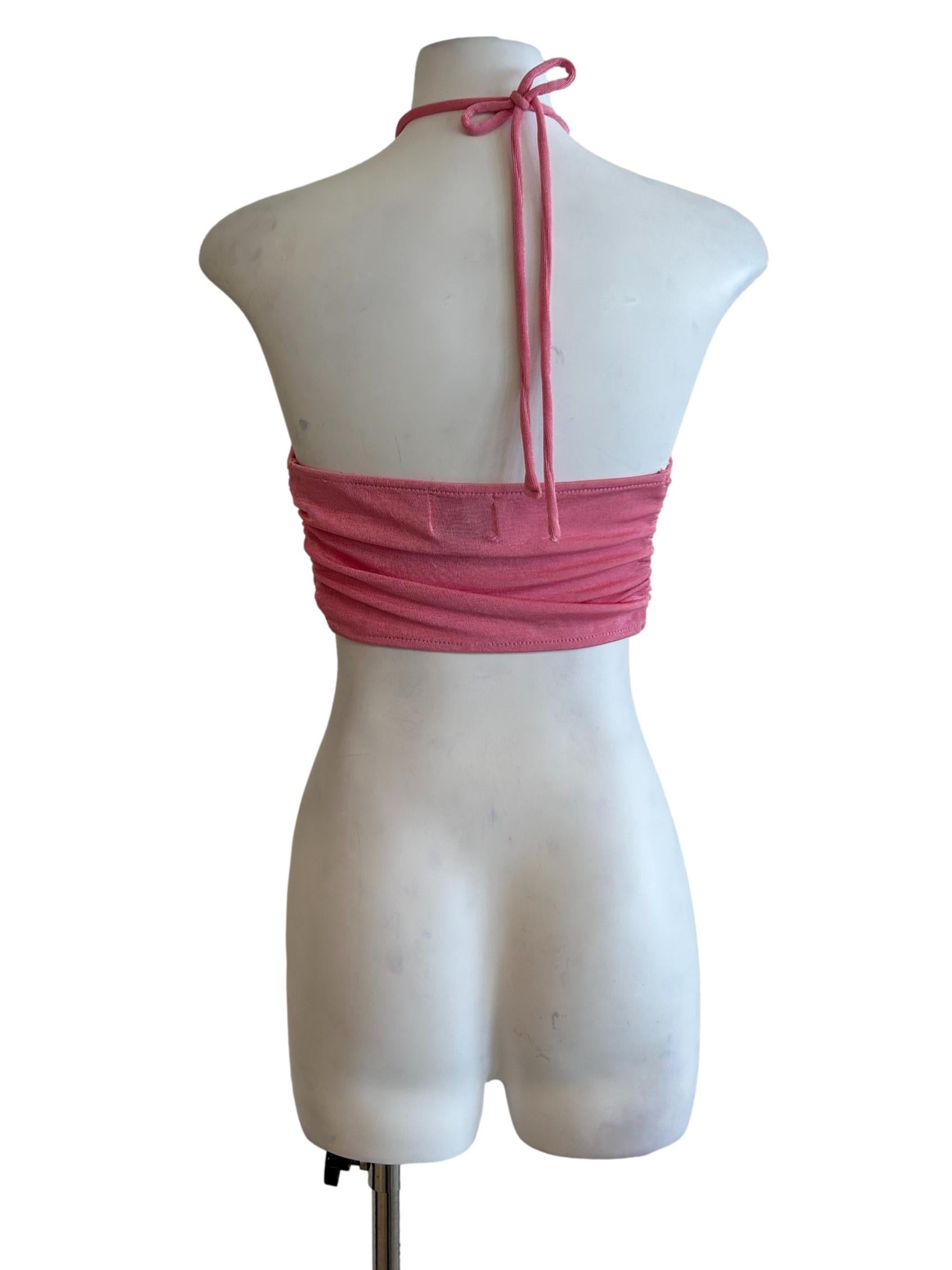 Hot Pink Halter Crop Top