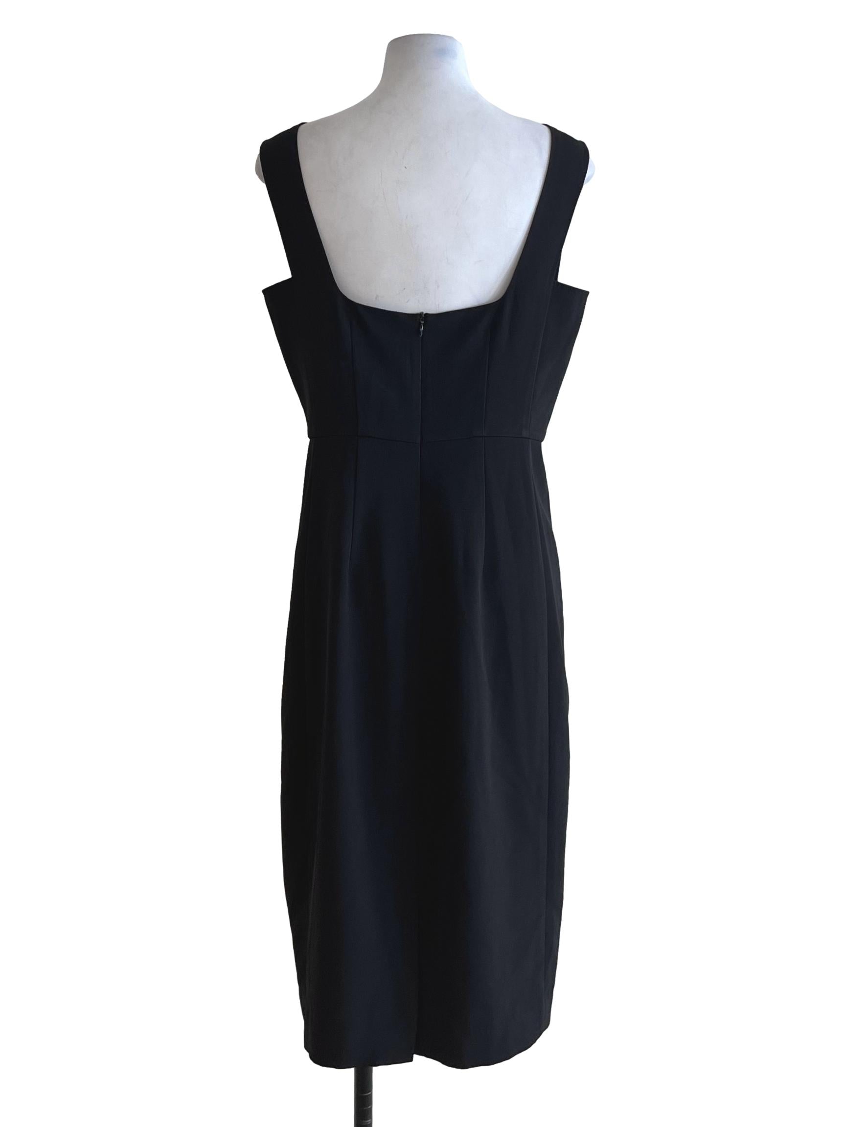 Black Jewel Neckline A-Line Dress LB