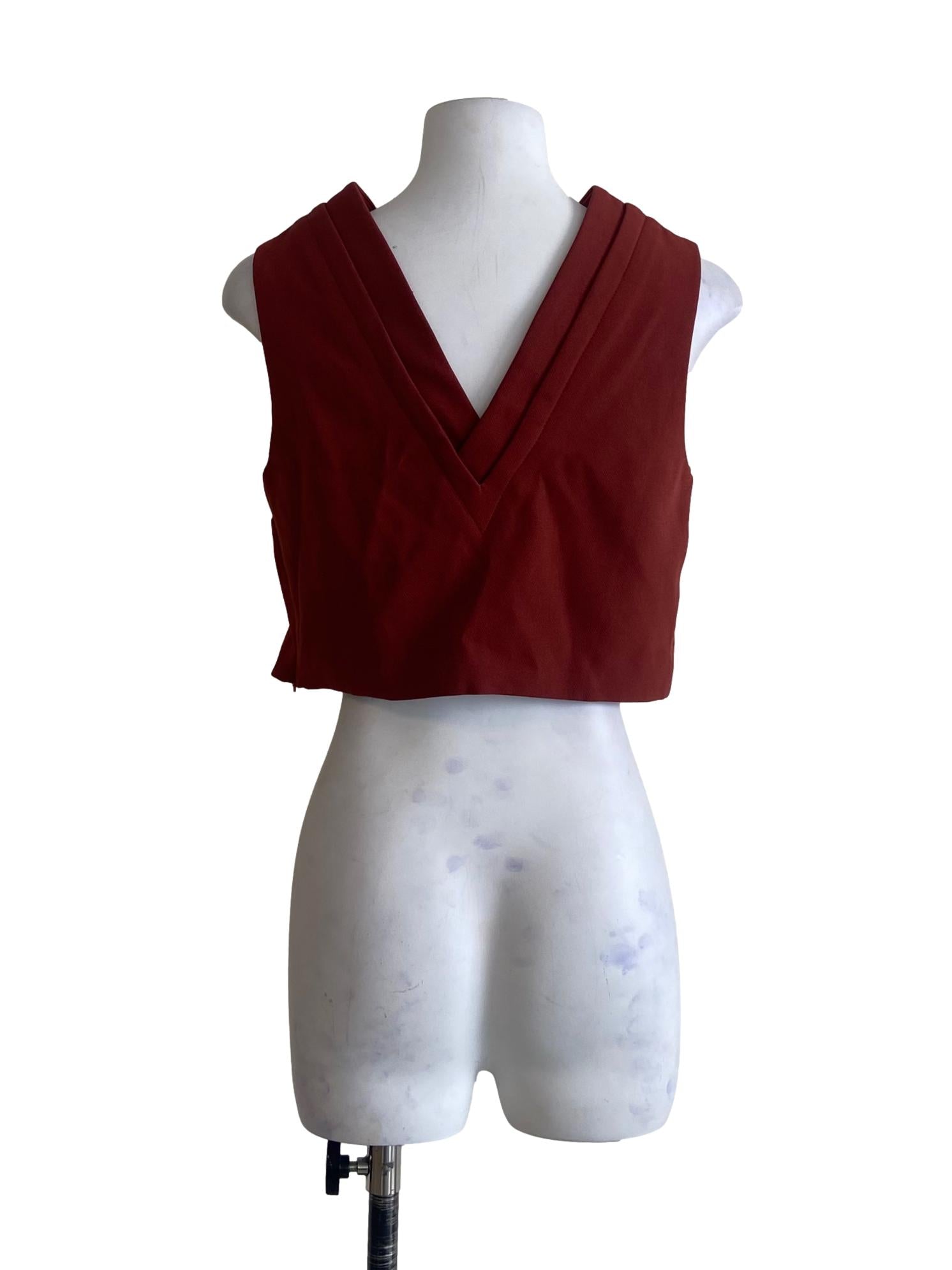 Apple Red Sleeveless Crop Top