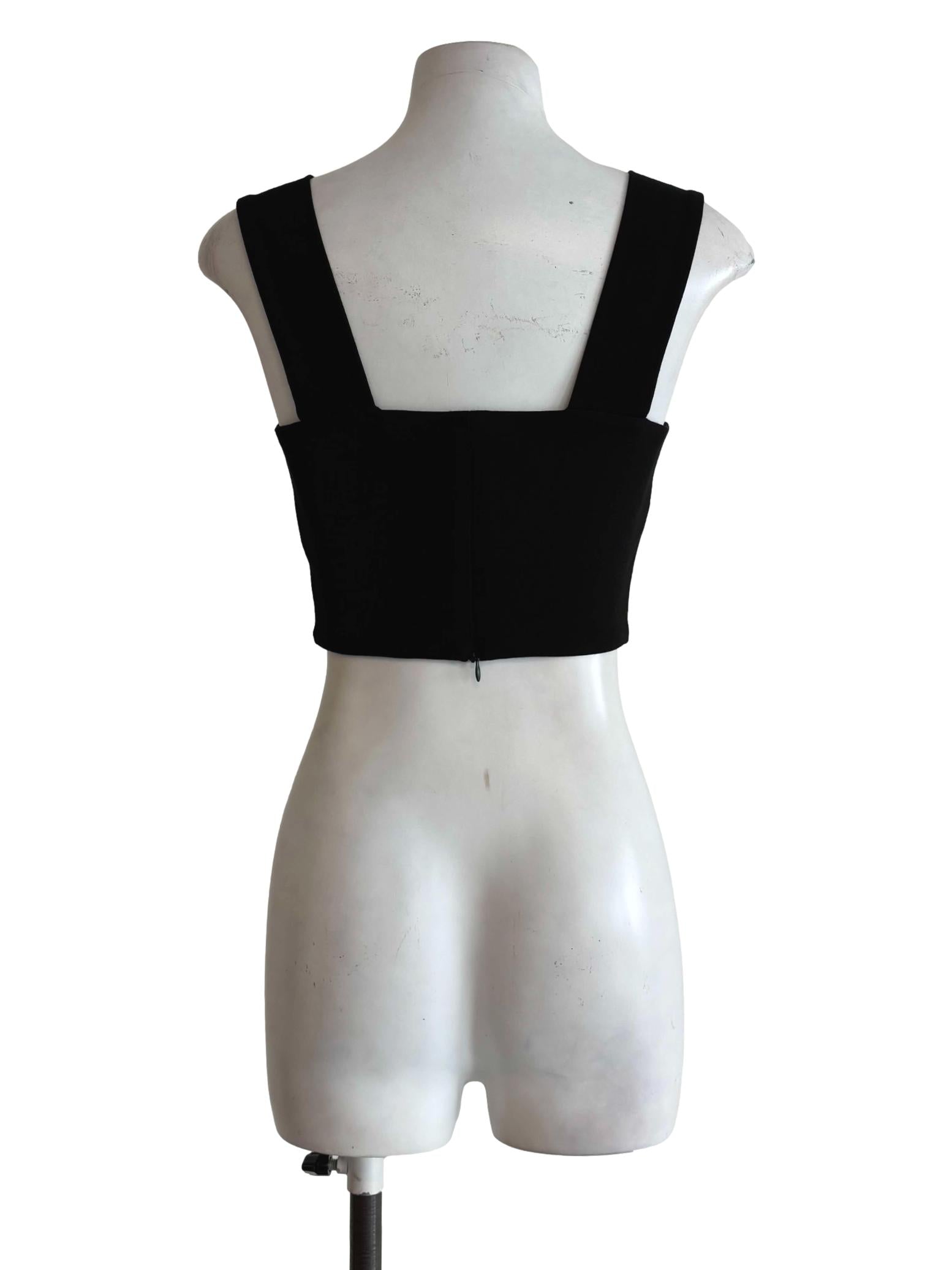 Jet Black Square Neck Sleeveless Top
