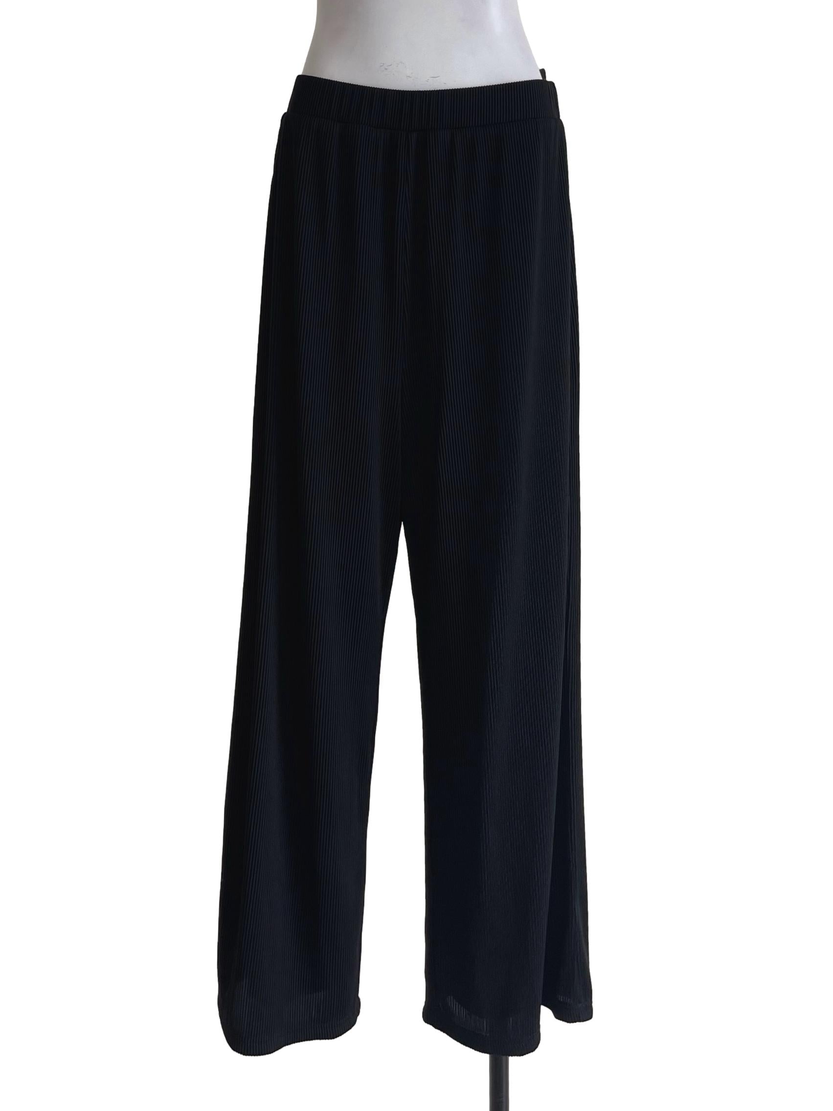 Topazette Black Pleated Comfy Pants | REFASH