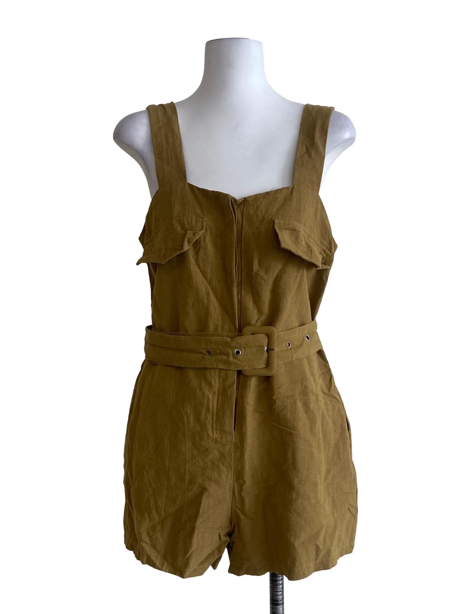 Corn Yellow Sleeveless Romper