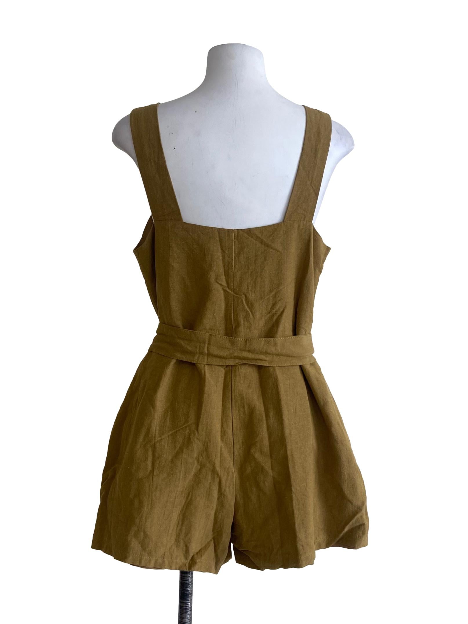 Corn Yellow Sleeveless Romper