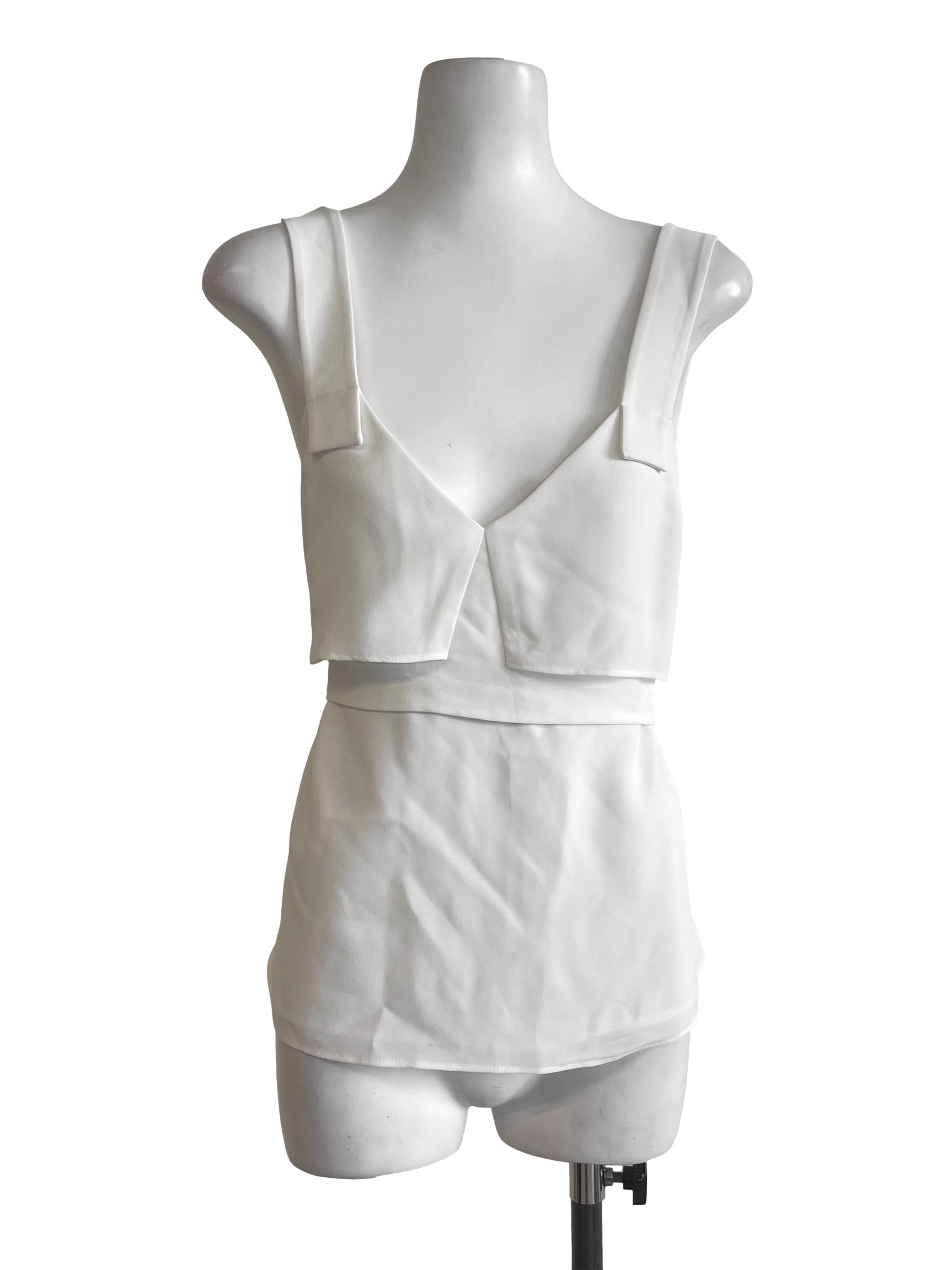 Off White Sleeveless Top