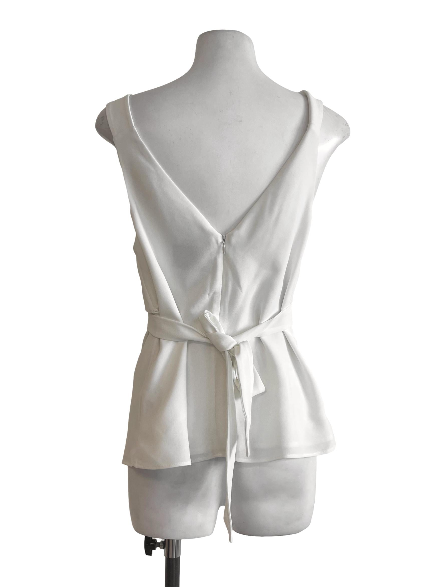 Off White Sleeveless Top