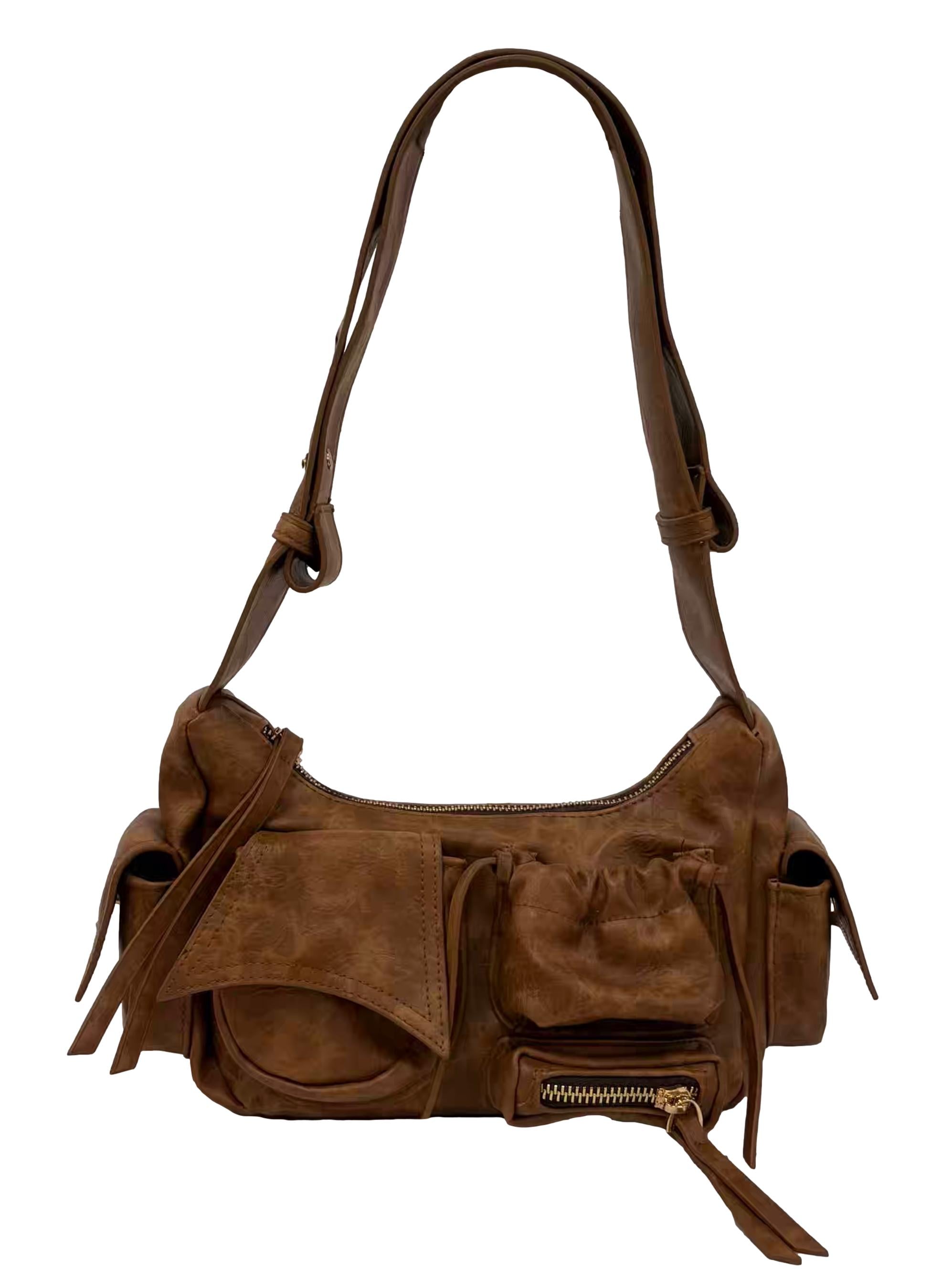 Brown C5-Pocket Shoulder Bag