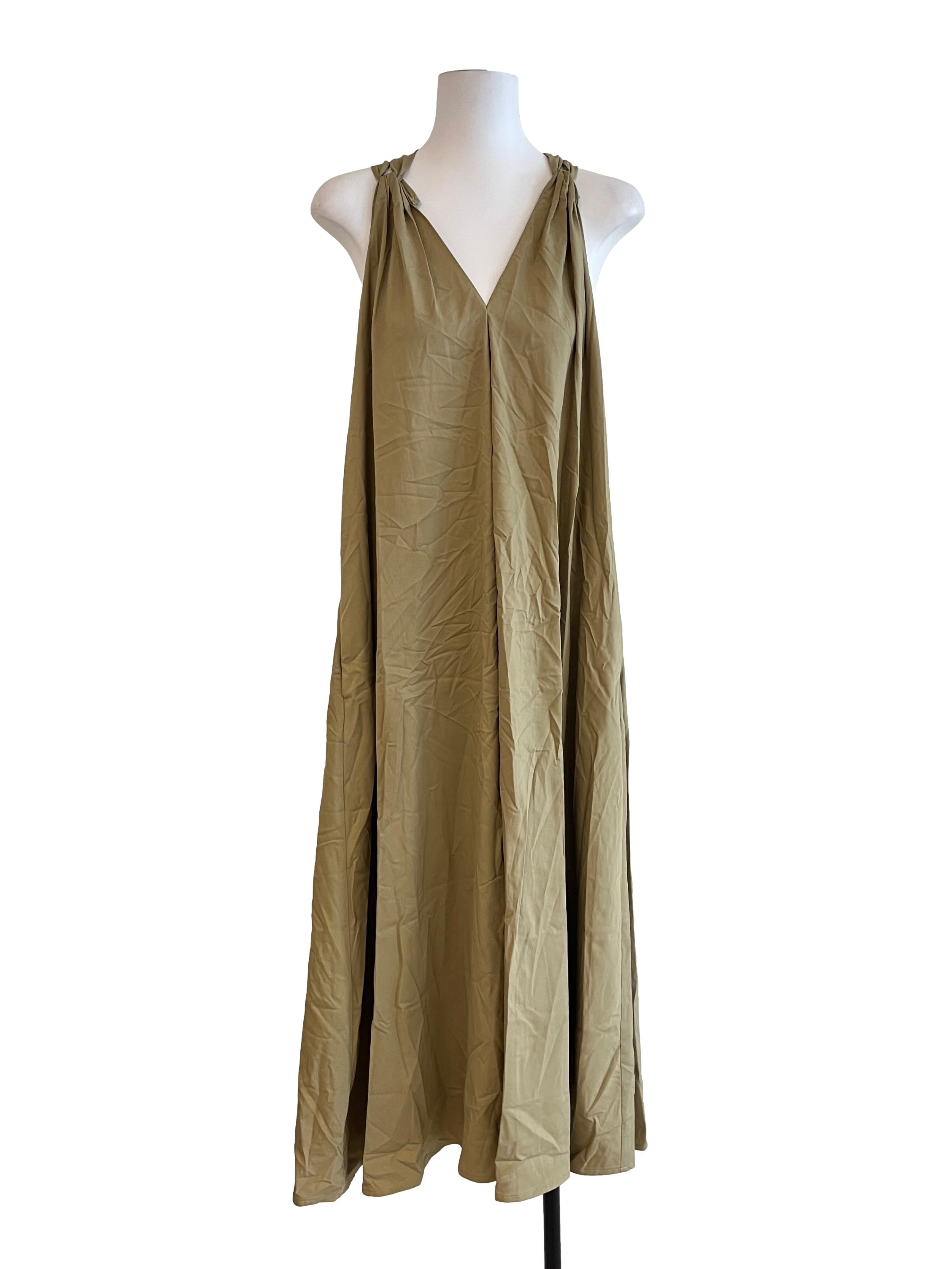 Sage Green V Neck Maxi Dress