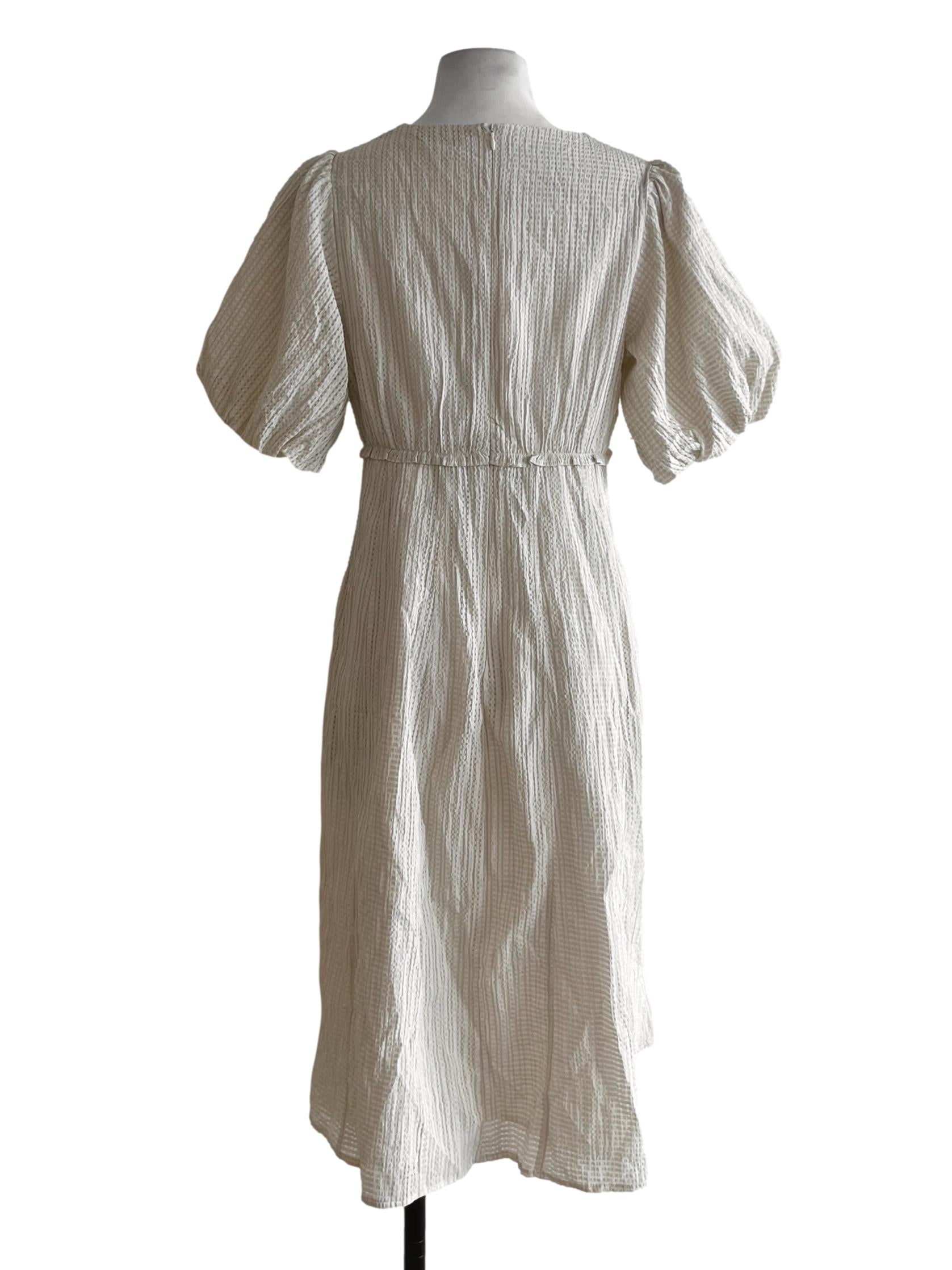 Beige Shepherd's Check Empire Dress LB