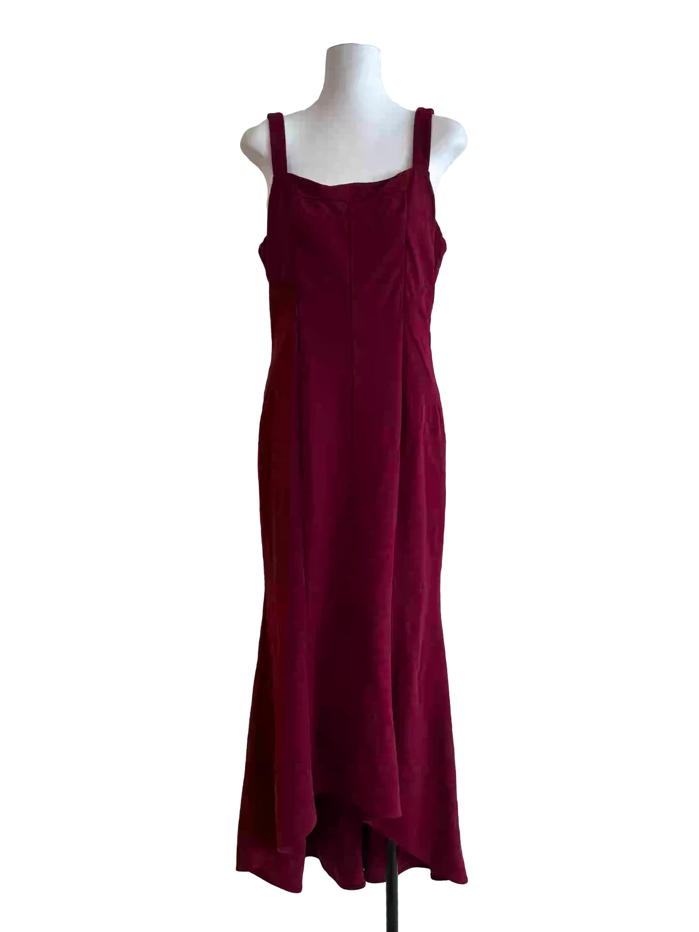 Burgundy Sleeveless Maxi Dress