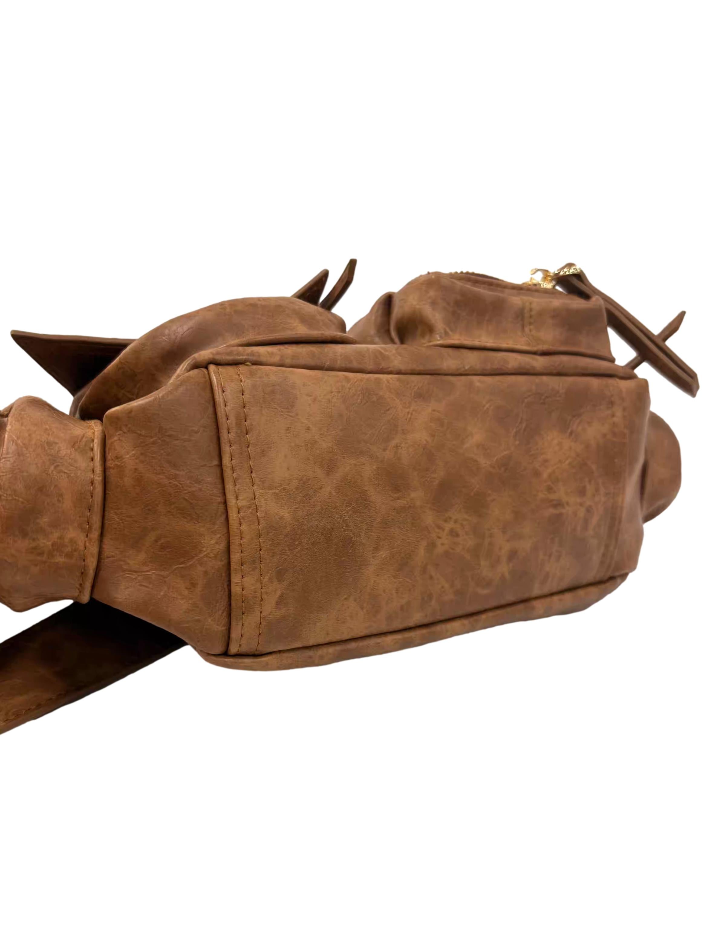 Brown C5-Pocket Shoulder Bag