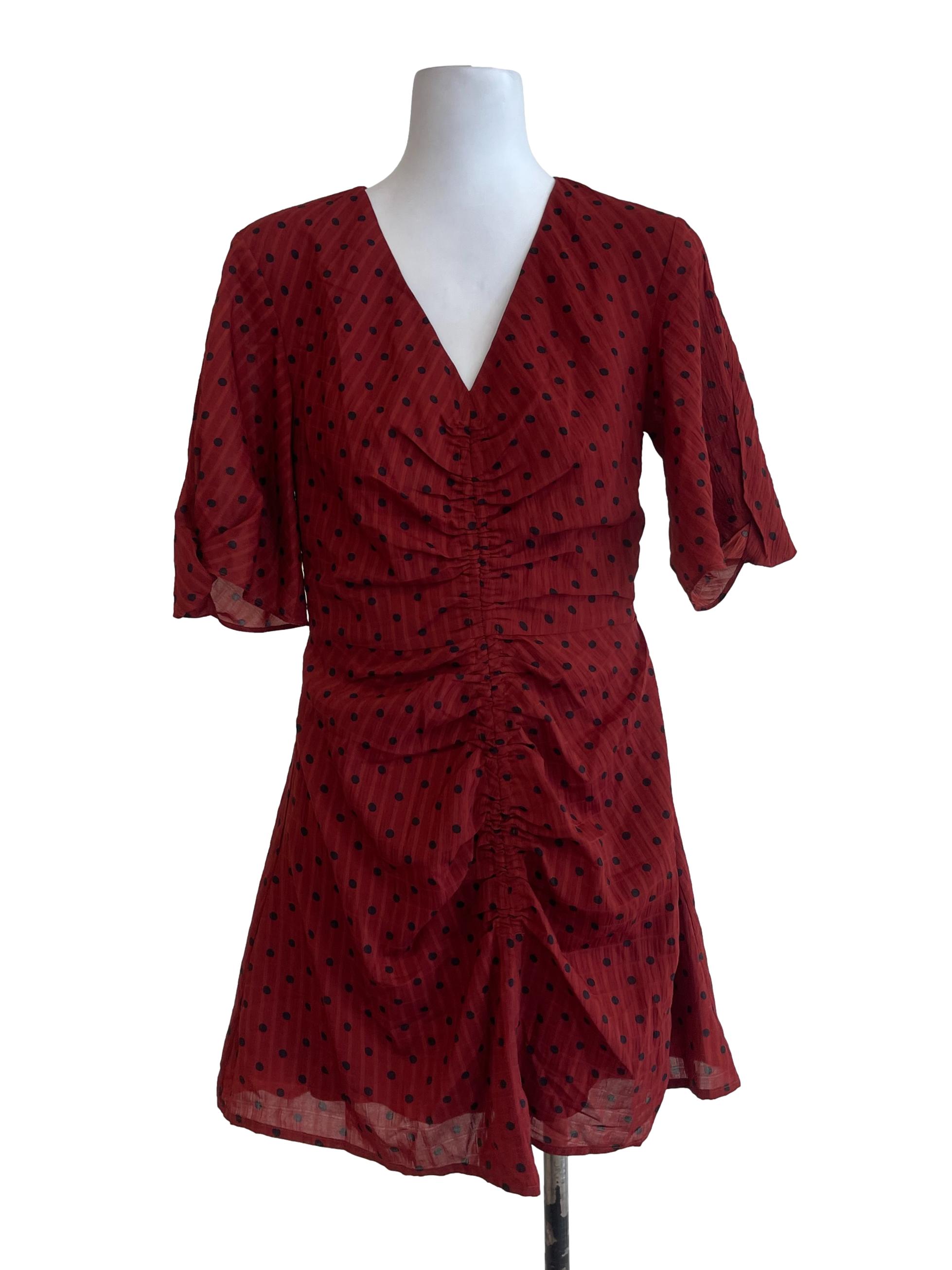 Brick Orange Polkadot Dress