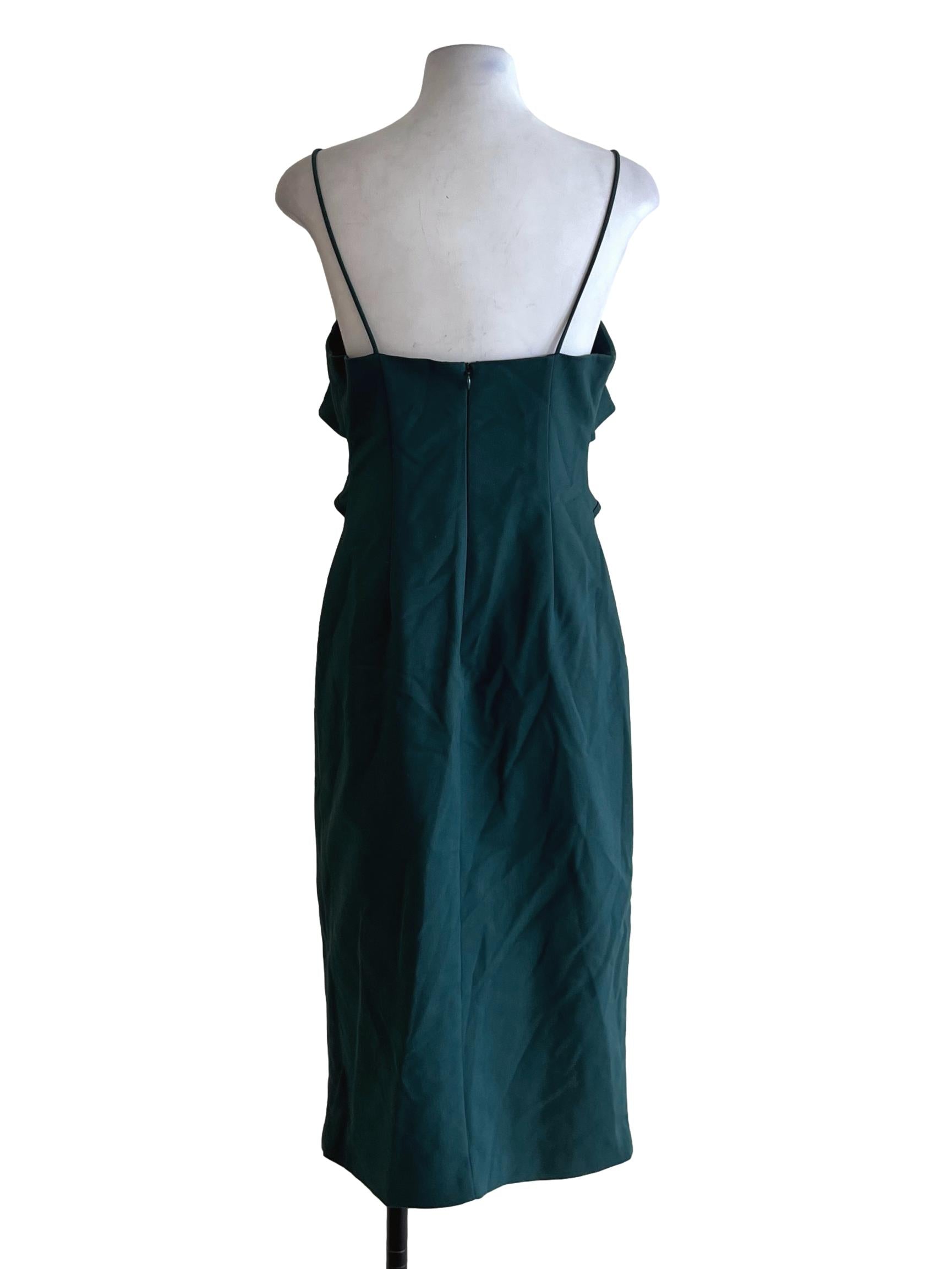 Green Spaghetti Strap Sheath Dress LB
