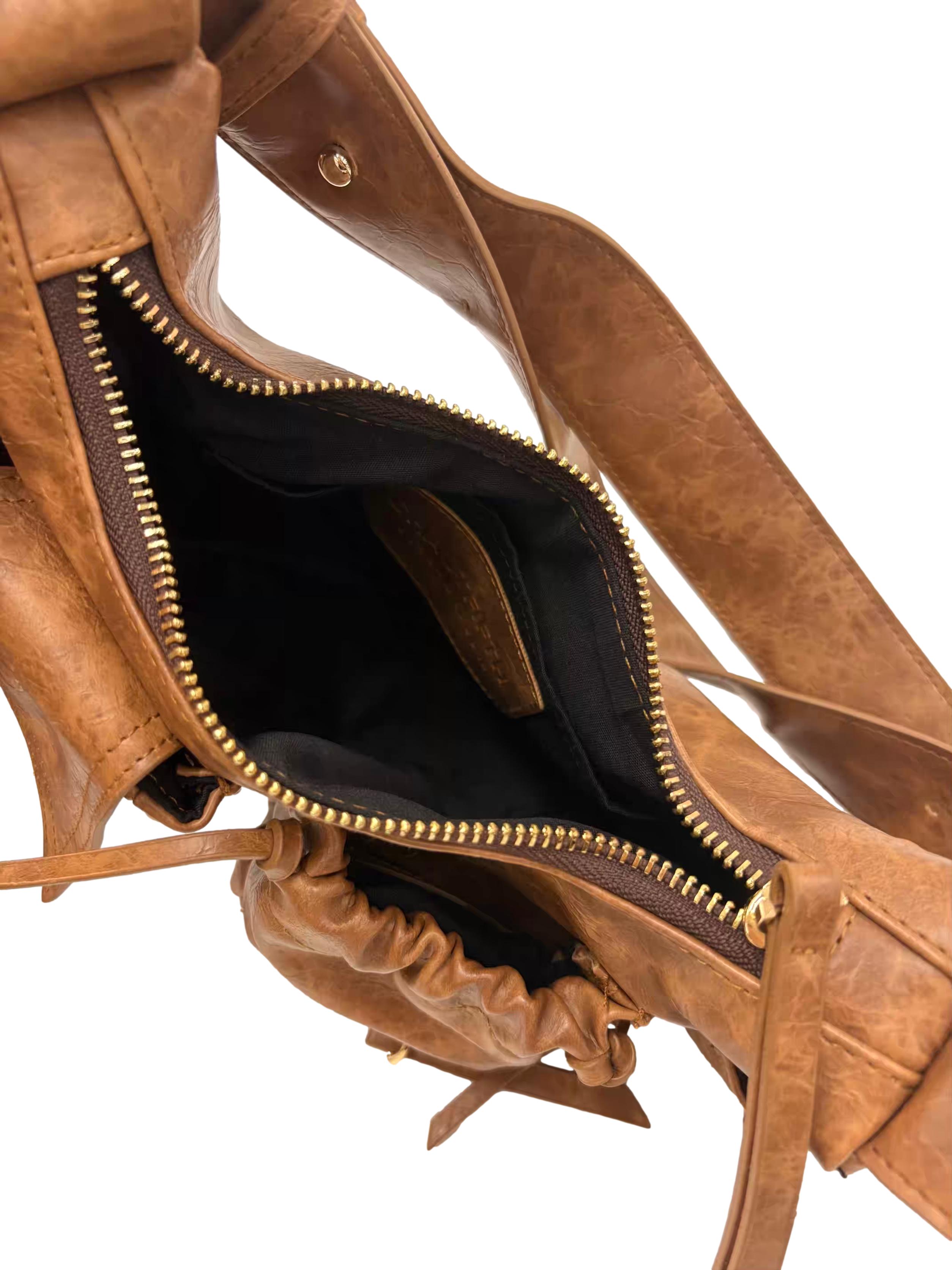 Brown C5-Pocket Shoulder Bag