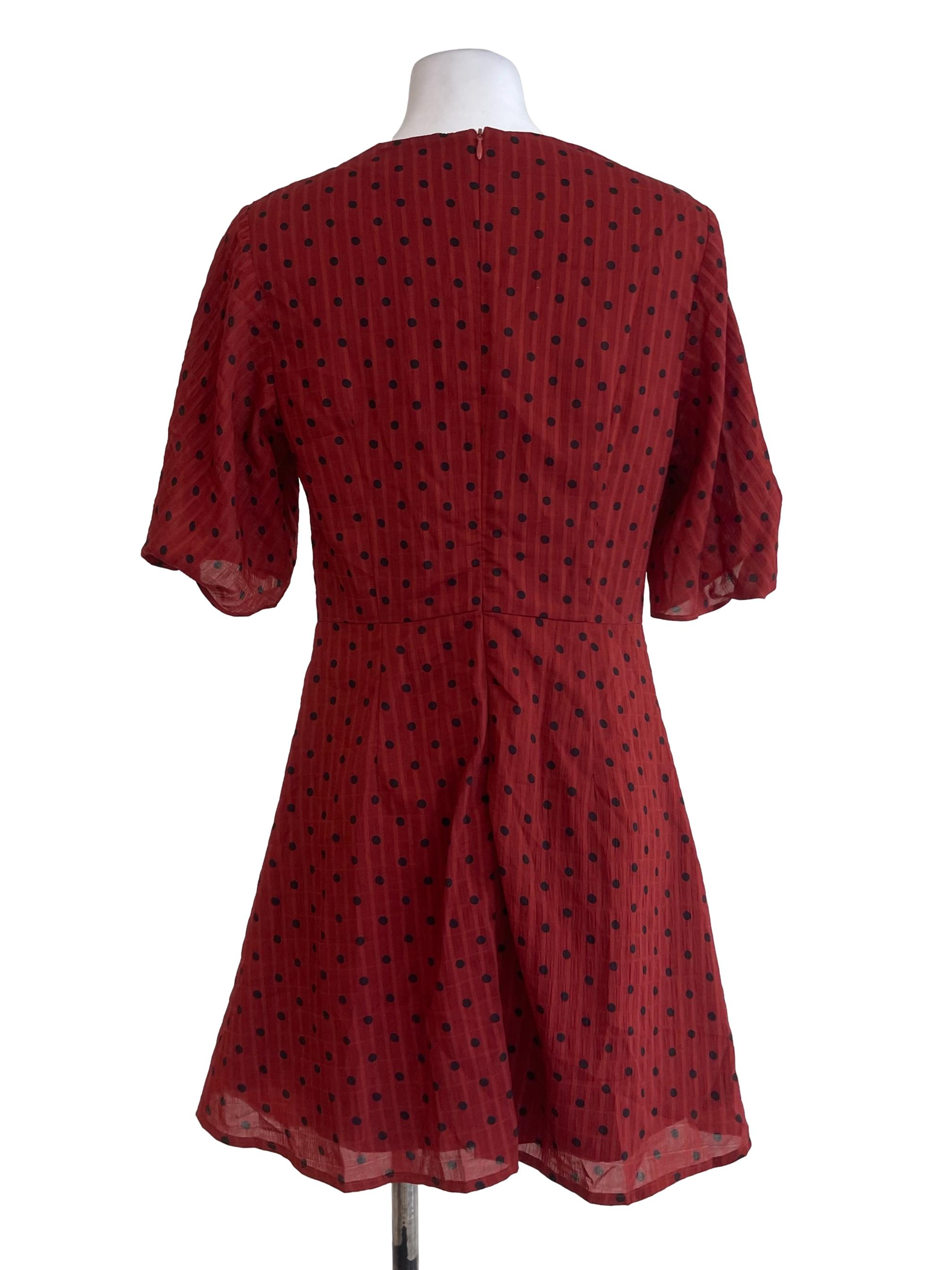 Brick Orange Polkadot Dress