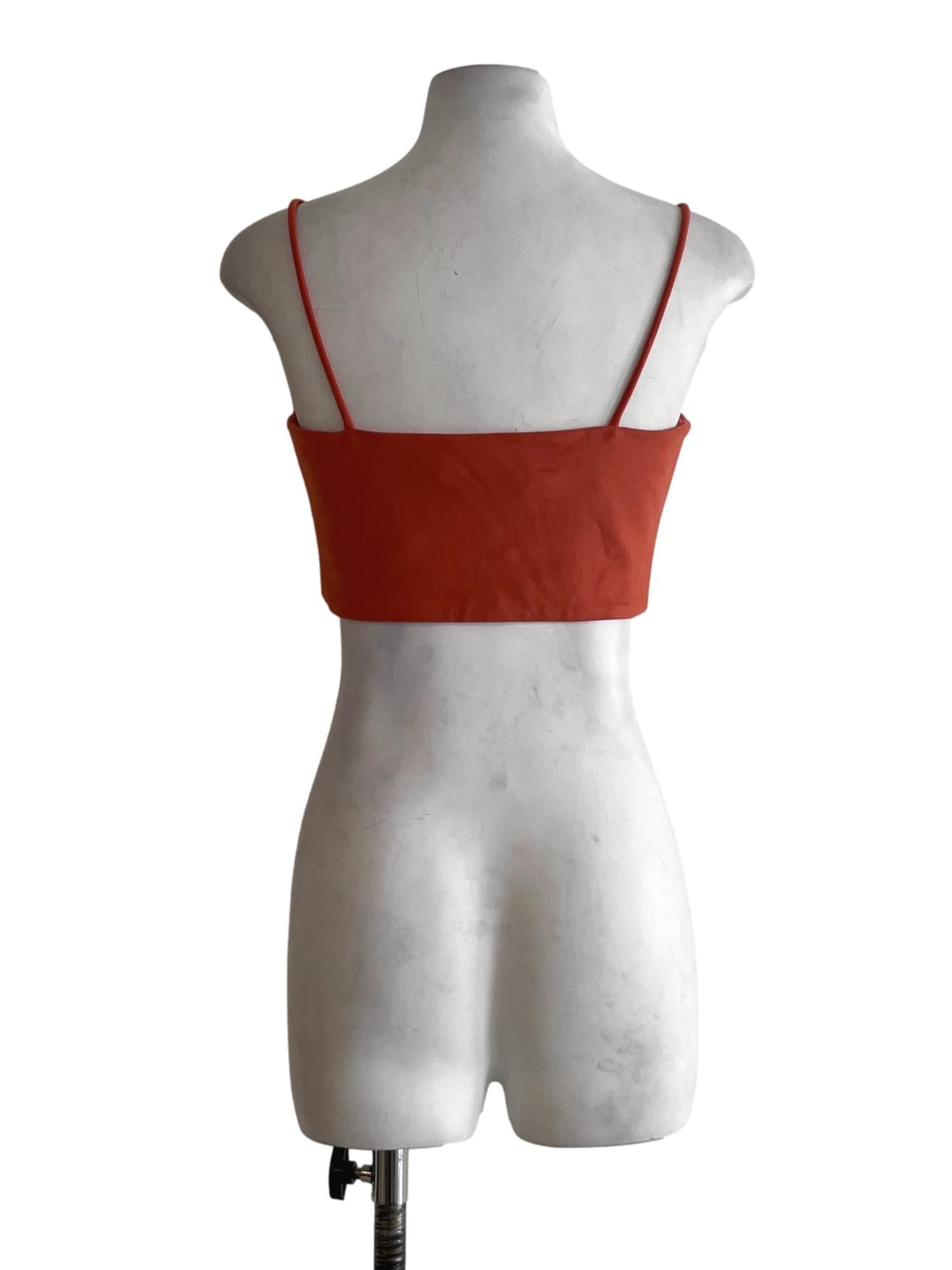Orange Spaghetti Strap Cropped Top LB