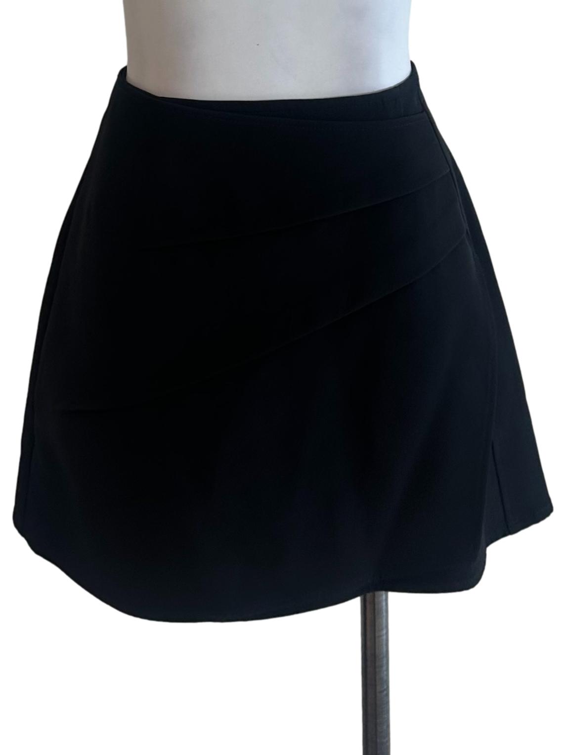 Raven Black Ruched Asymmetric Skorts