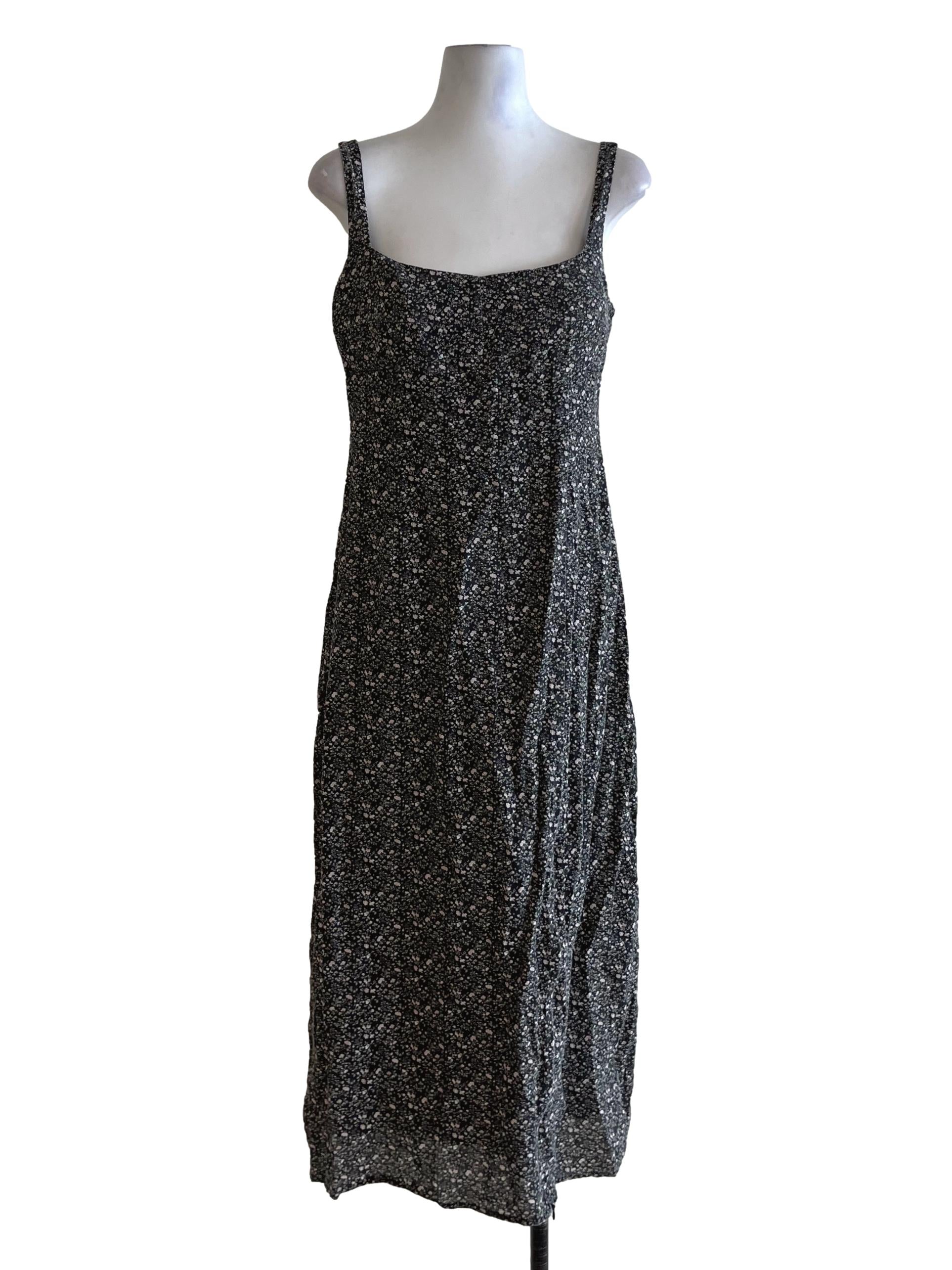 Black Floral Jumper Dress