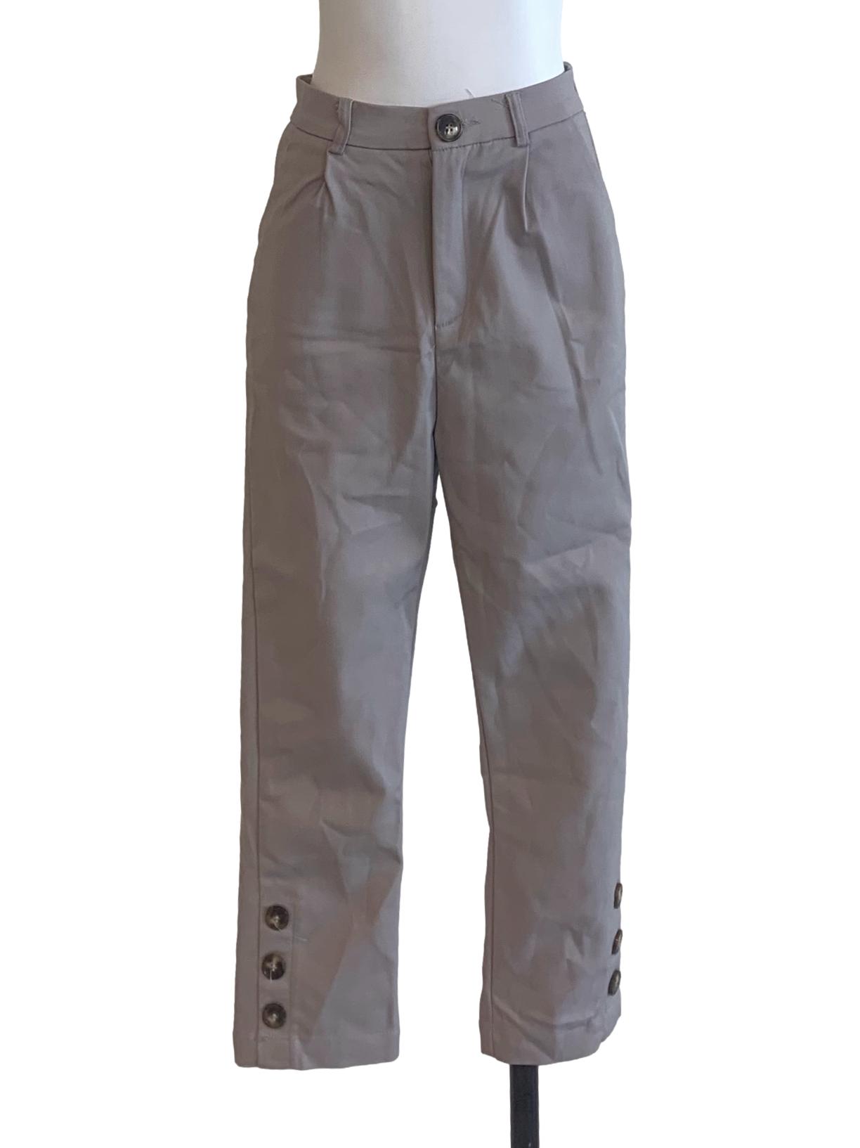 Fossil Grey Straight Cut Pants