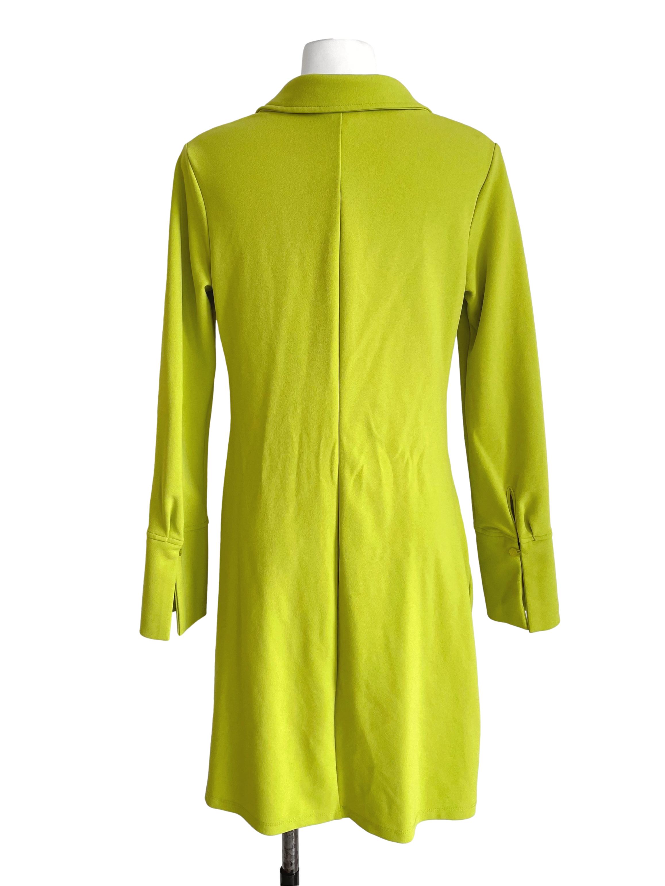Dusty Lime Scrunch Skinny Shirt Dress