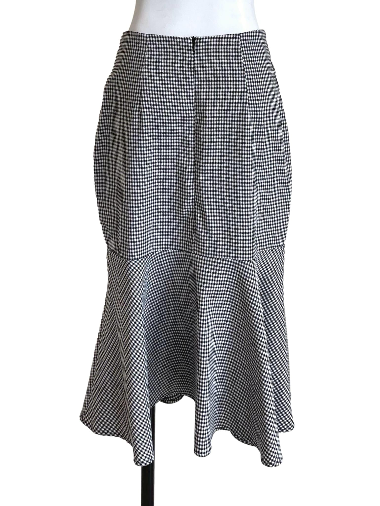 Black & White Shepherds Flounced Skirt TEM