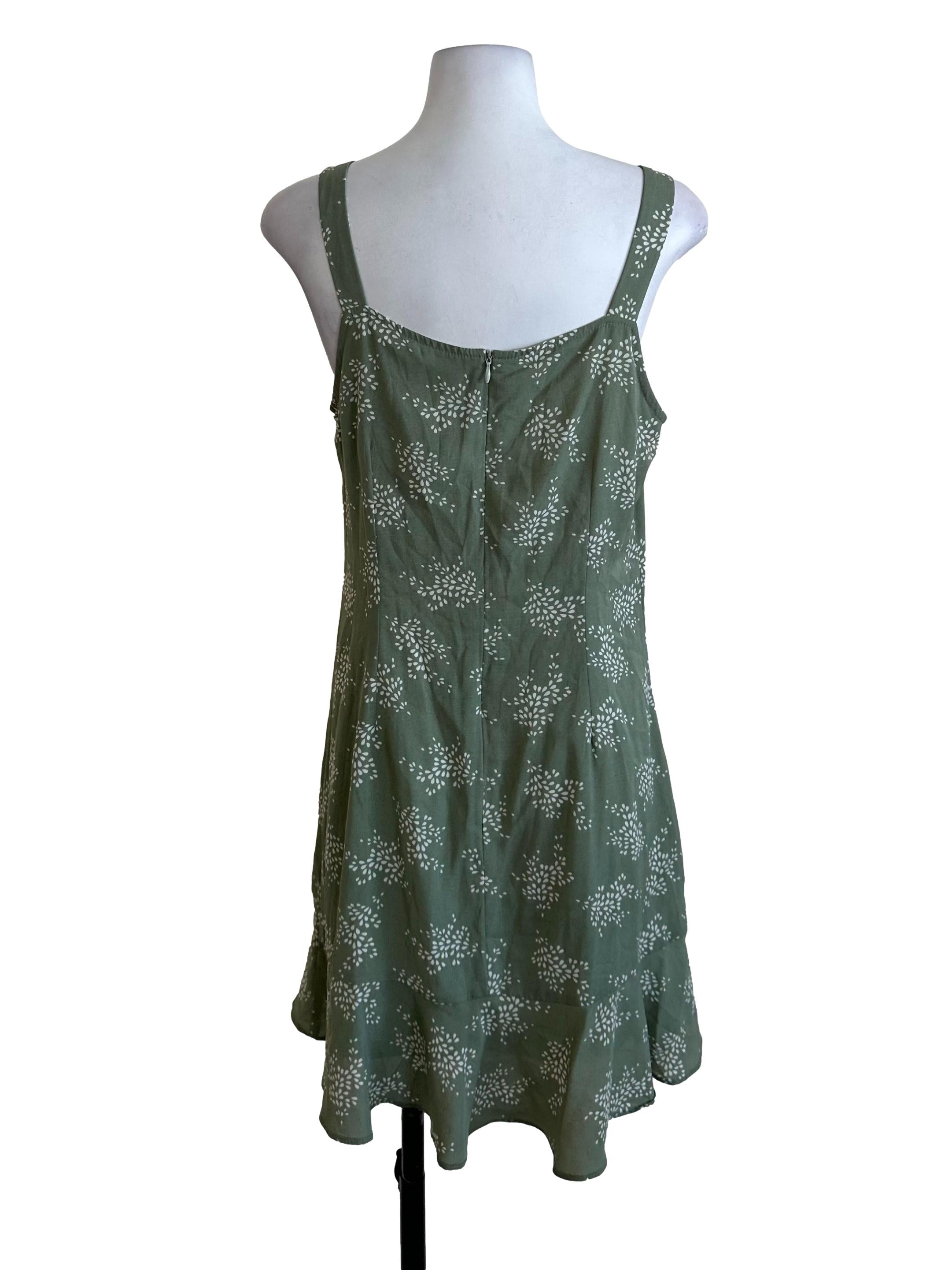 Dusty Green Pattern Dress
