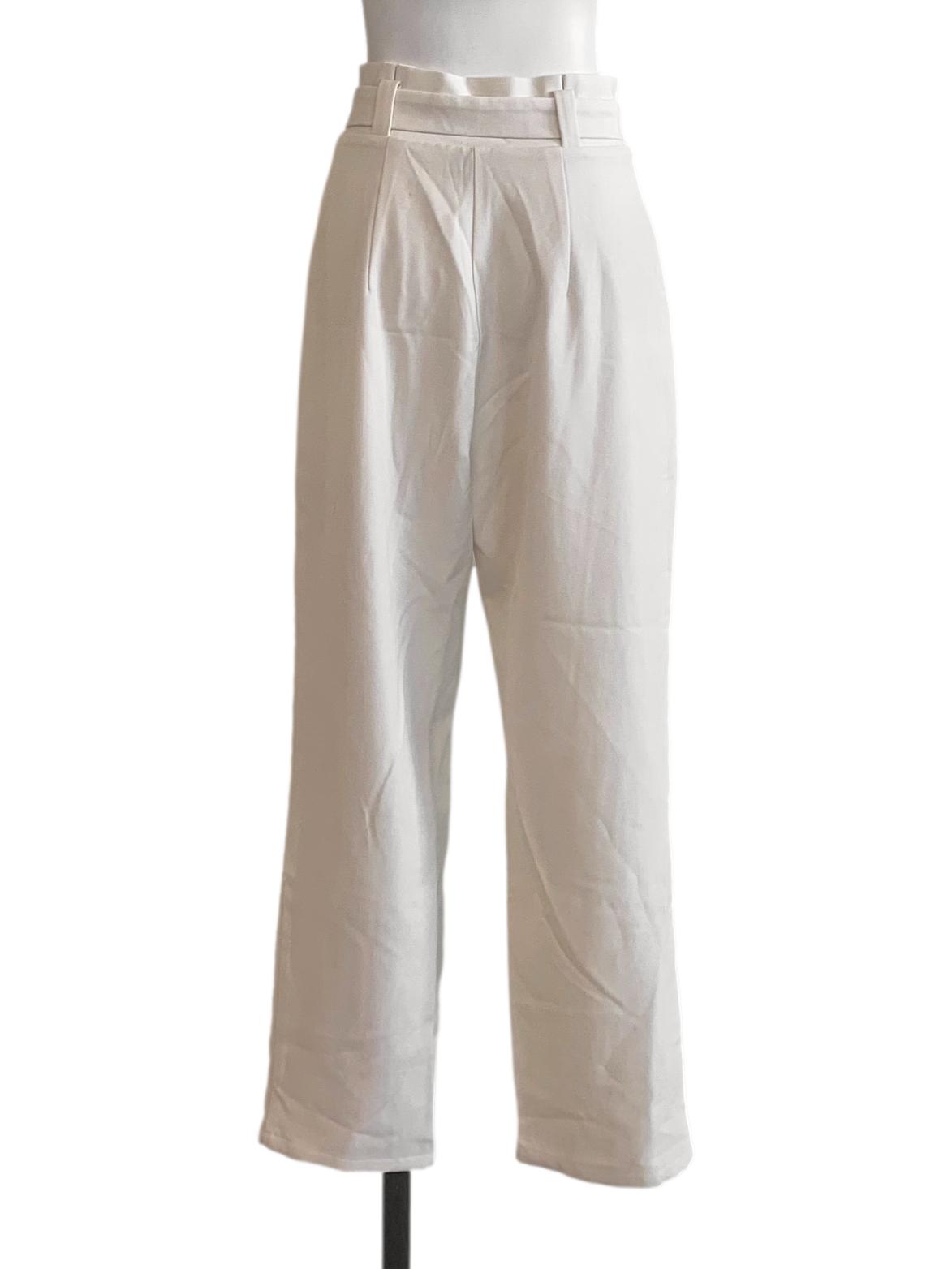 White Straight Cut Pants LB