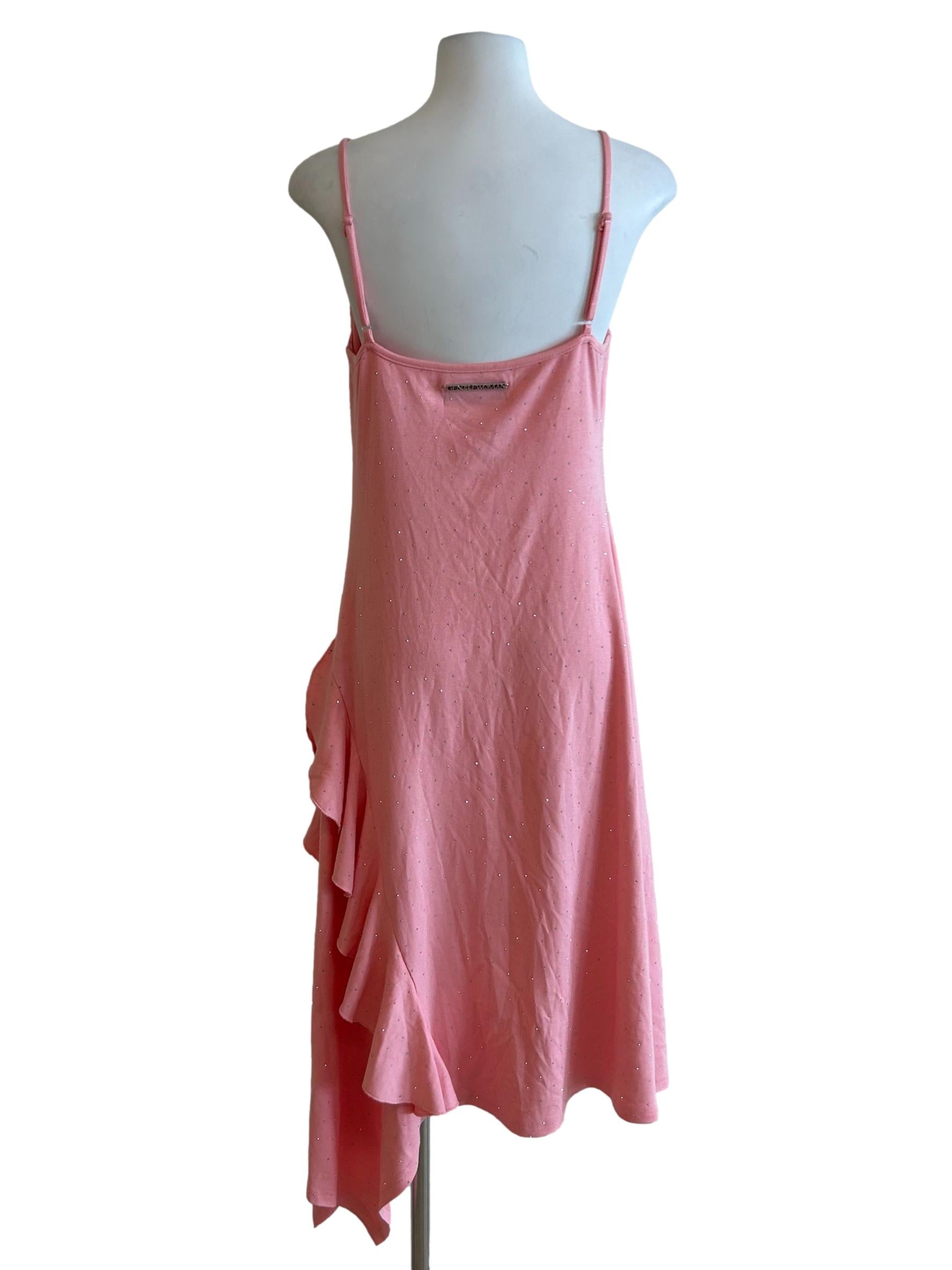 Coral Pink Rhinestone Cami Dress