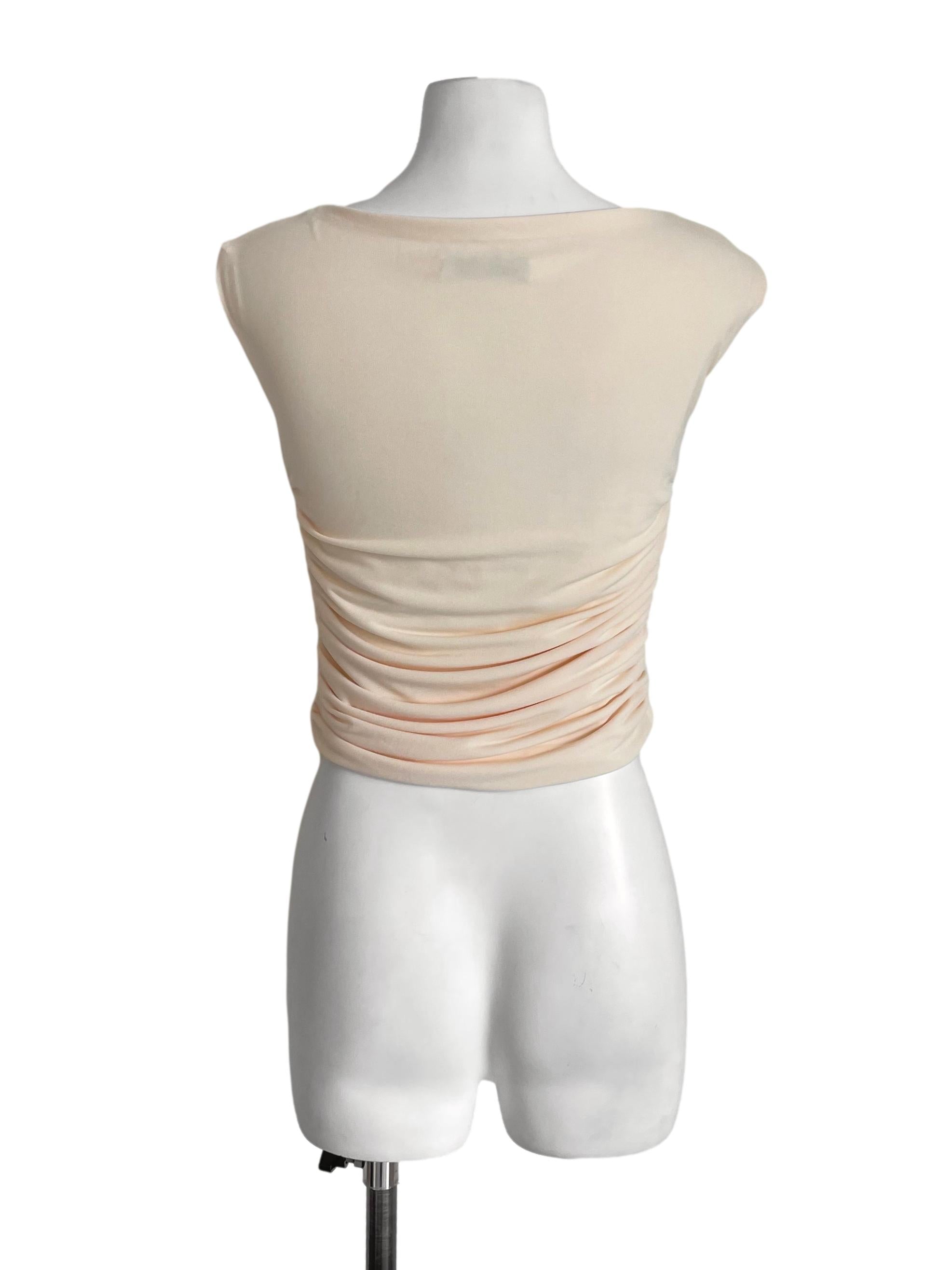 Cream Draped Sabrina Top