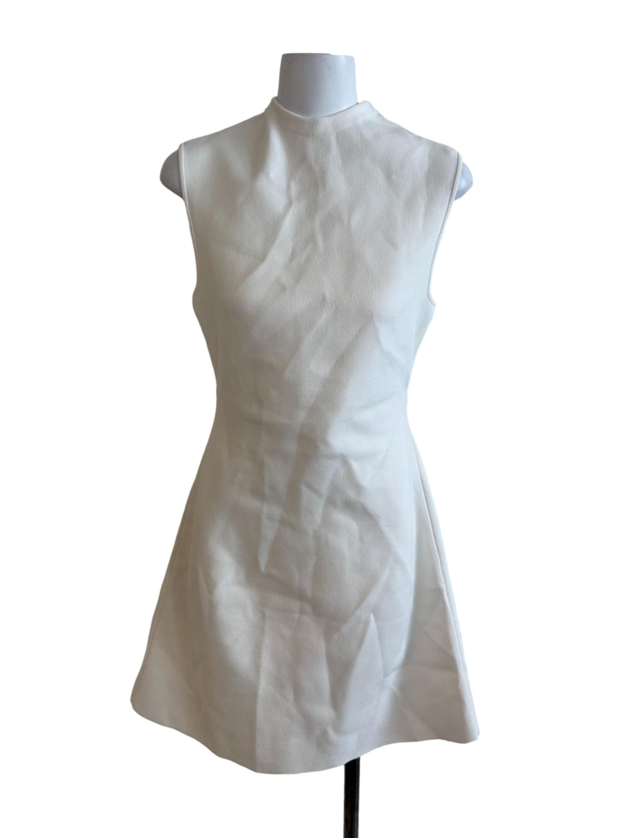 Off White High Neck Backless Dress