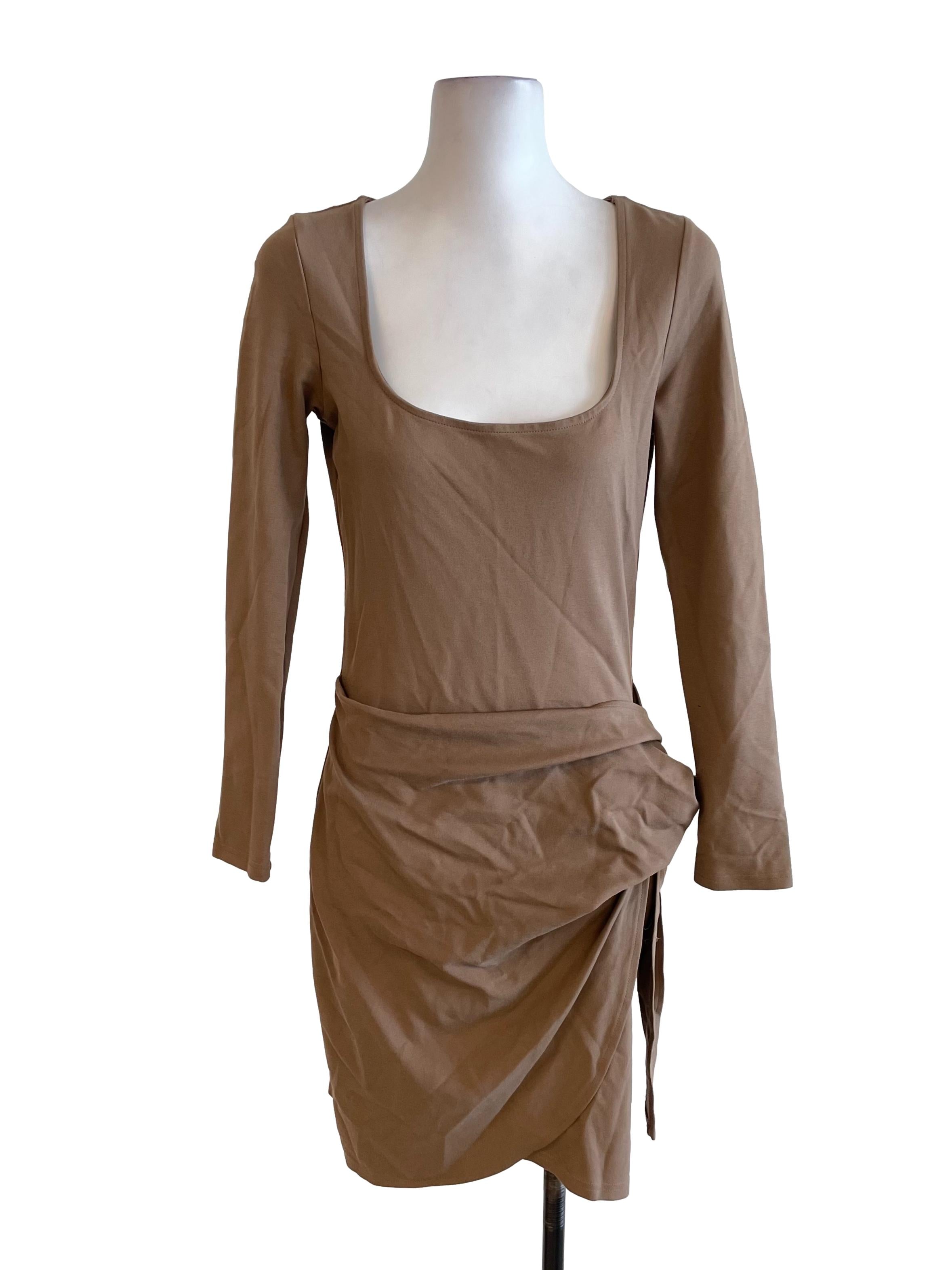Peanut Draped Dress