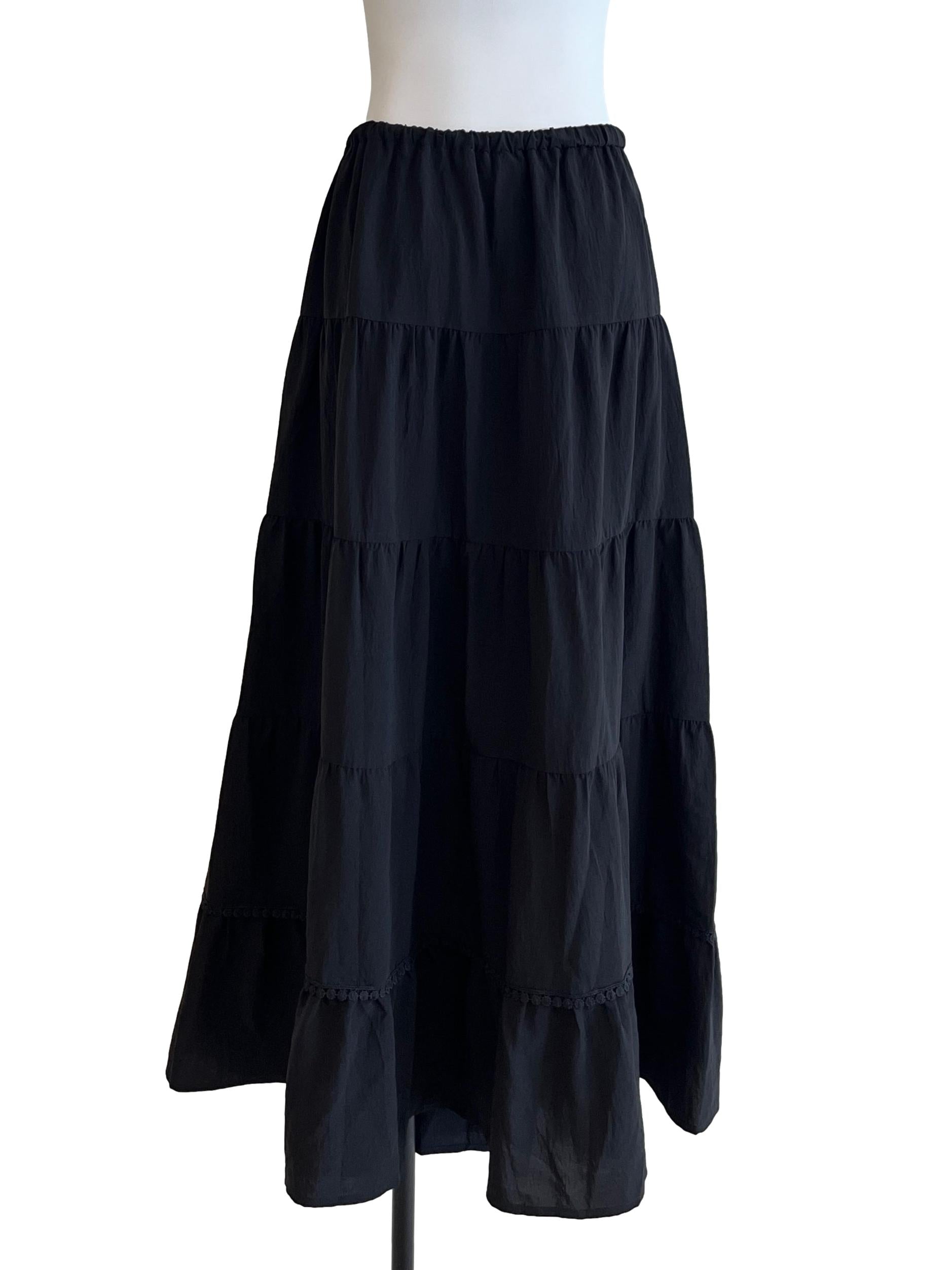 Pitch Black Maxi Skirt